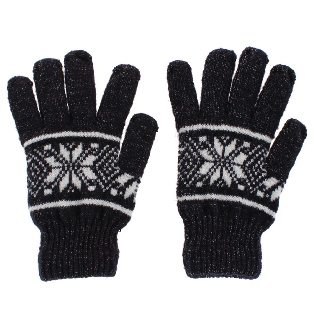 CTM® Men's Snowflake Pattern Knit Winter Gloves