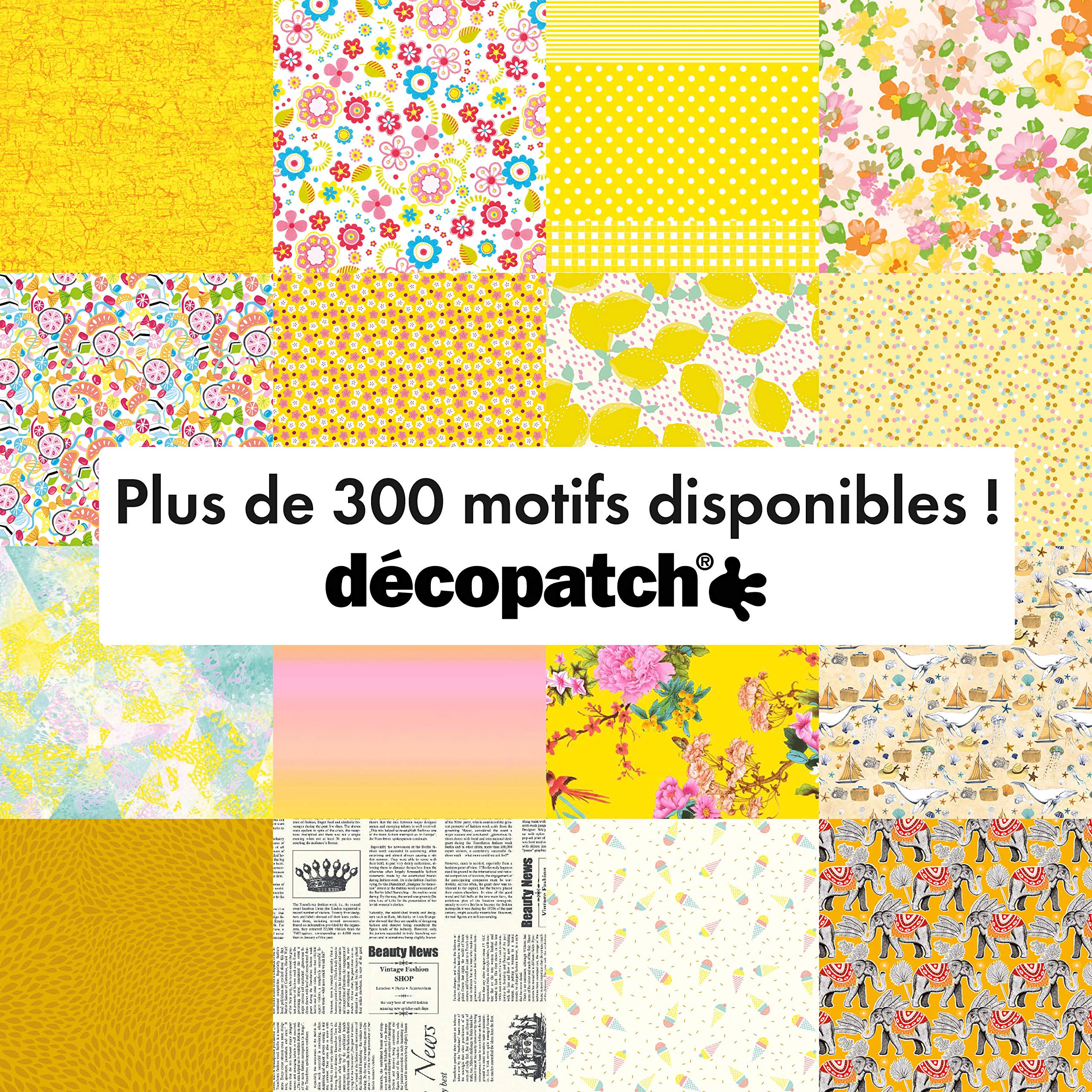 Decopatch Yellow Crackle Paper Sheets - Pack of 11 3/4 x 15 3/4