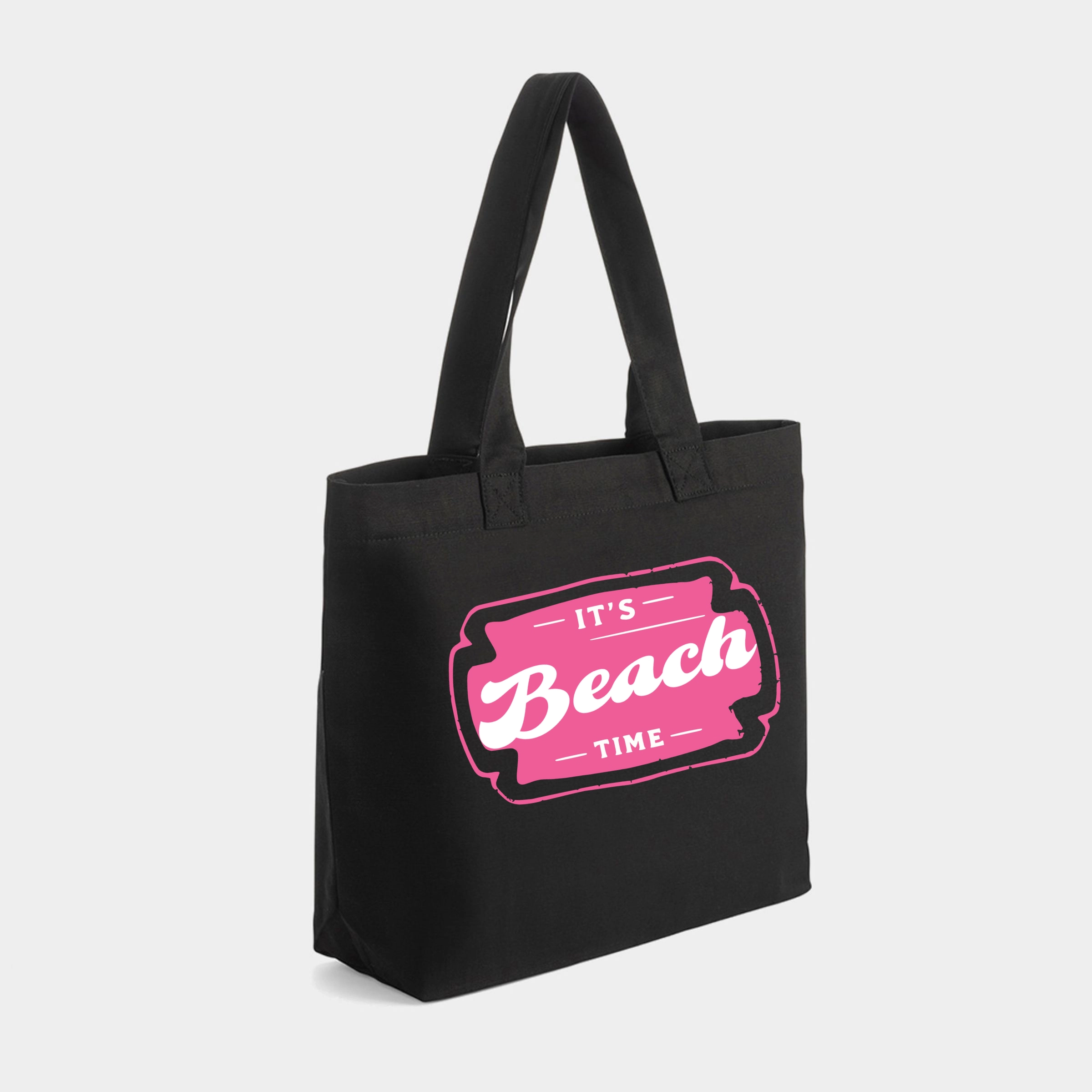 Simply Sage Market - Zippered Canvas Tote It's Beach Time Pink