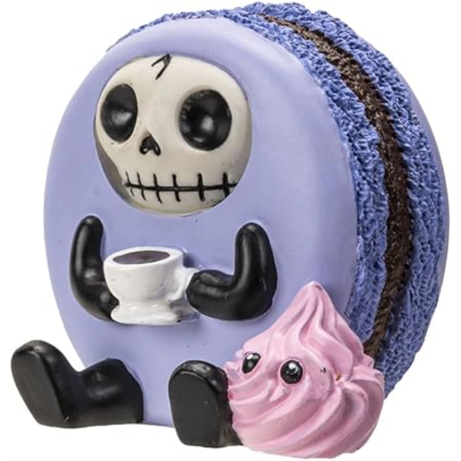 Pacific Giftware Furrybones Ronny The Lavender Purple Macaron With Coffee Cup Furry Bone Figurine