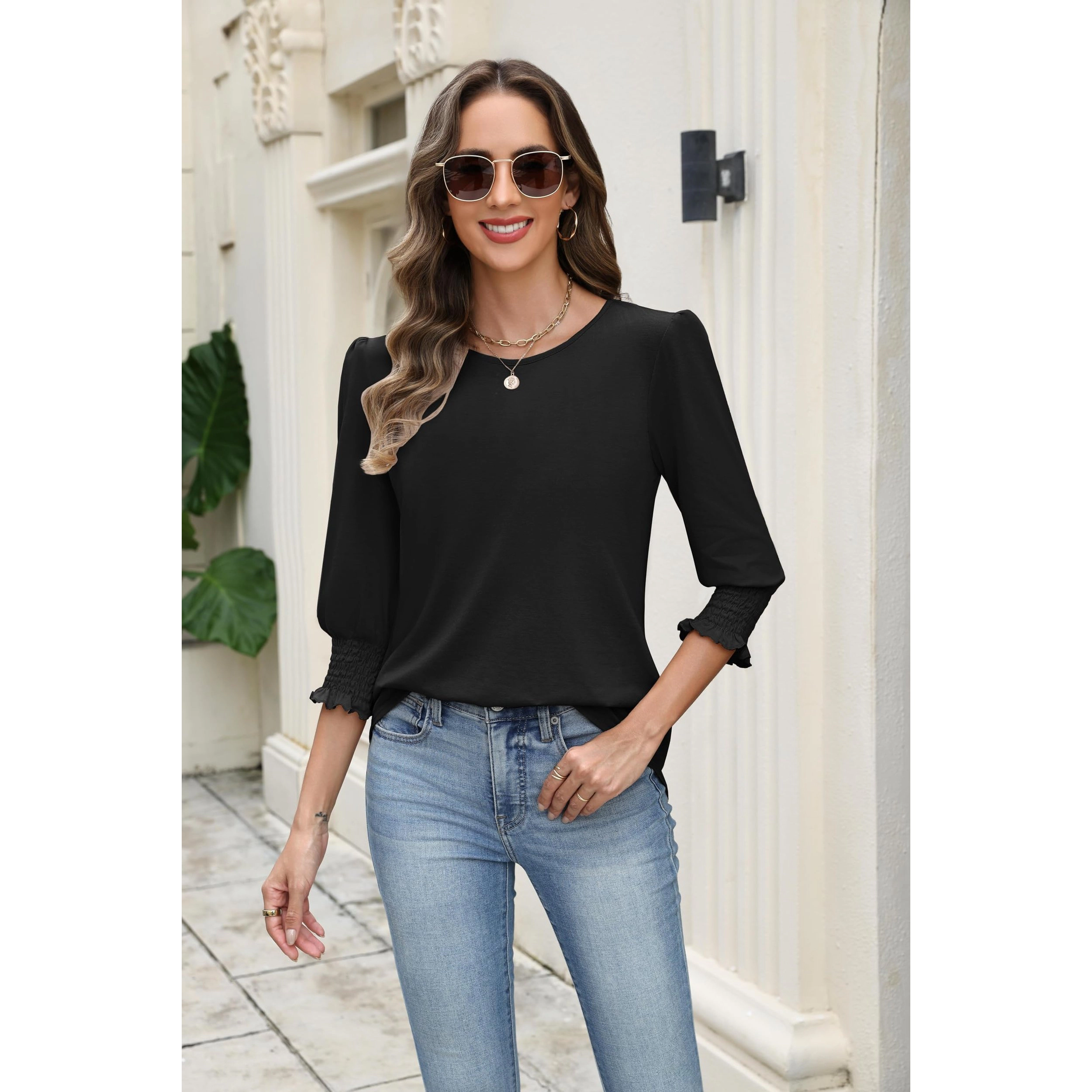 Zeagoo Women's Long Sleeve Crewneck Soft Sweatshirt Tunic