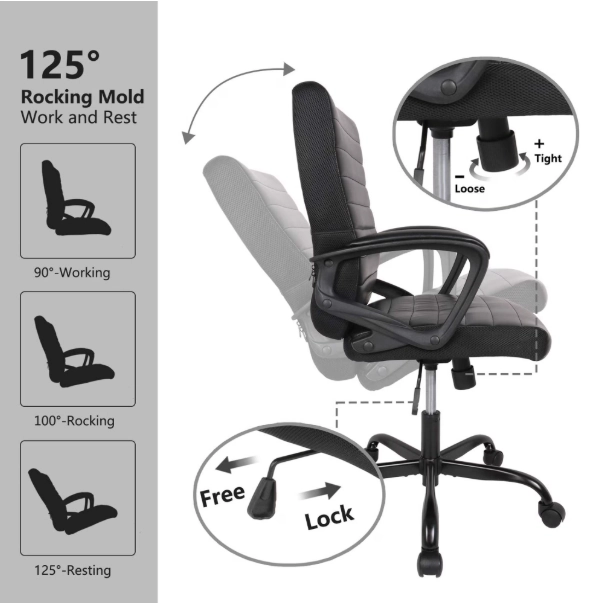 Executive Ergonomic Bonded Leather Office Chair