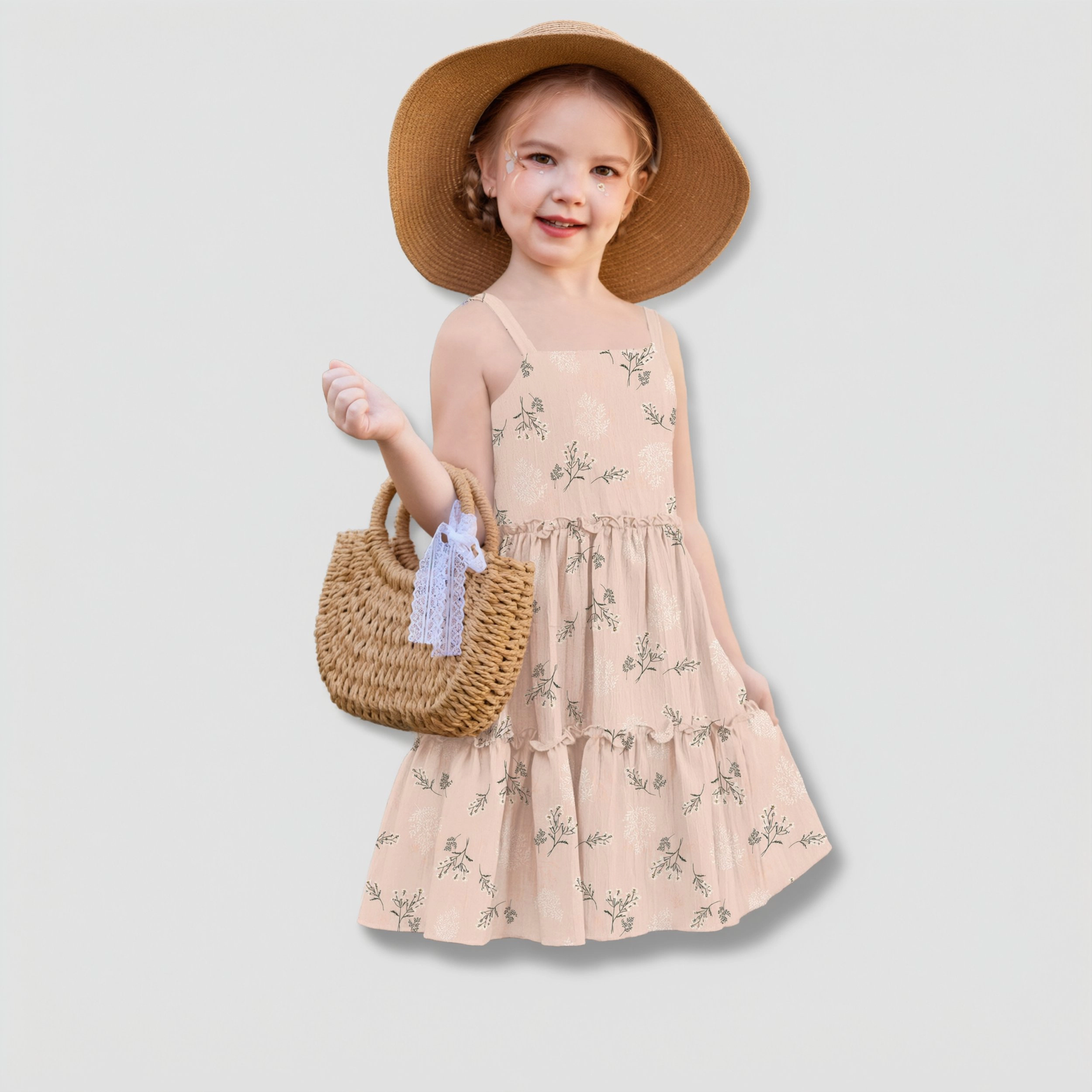 Arshiner Girl's's Spaghetti Strap Boho Sundress