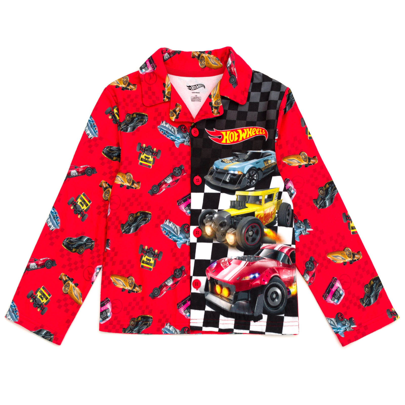 Hot Wheels Boys' Racing 2-Piece Pajama Shirt and Pants Set