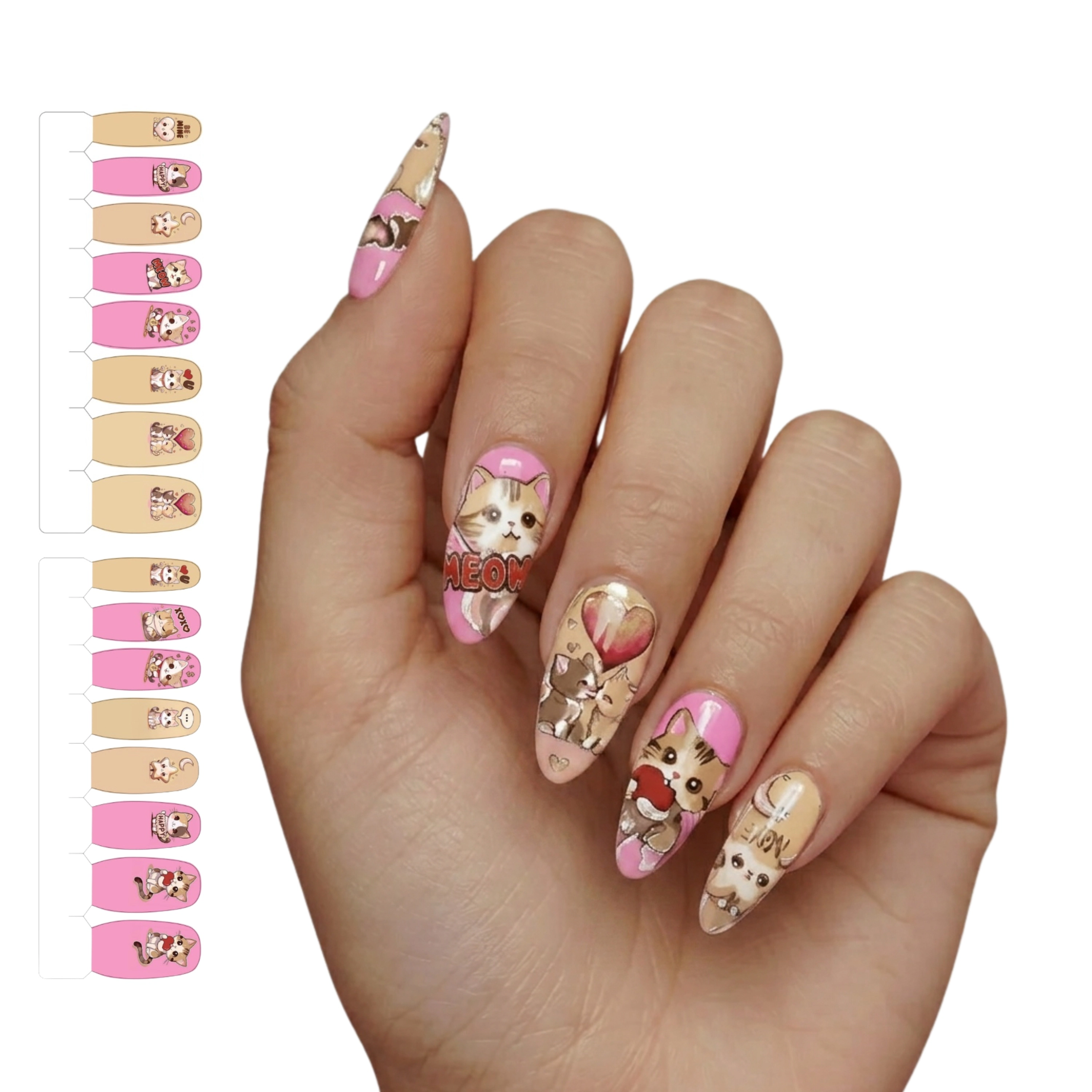 XPNail Women's Nail Polish Strips Meow 16ct