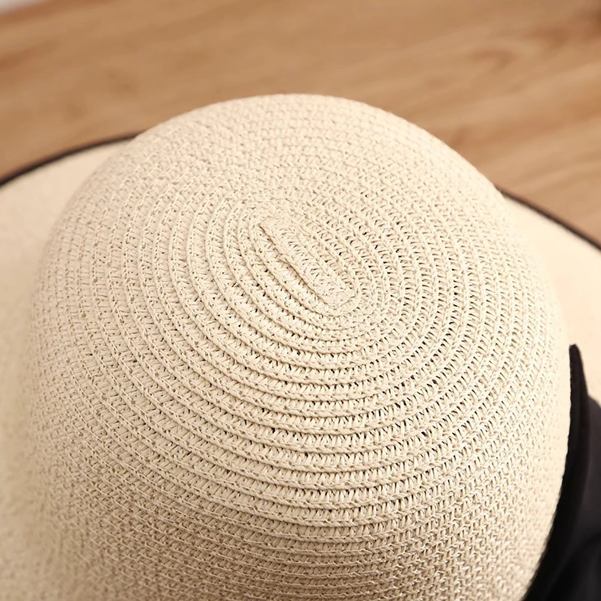 Anna-Kaci Women's Women Wide Brim Straw Sun Hat with Bow Detail Summer Protection
