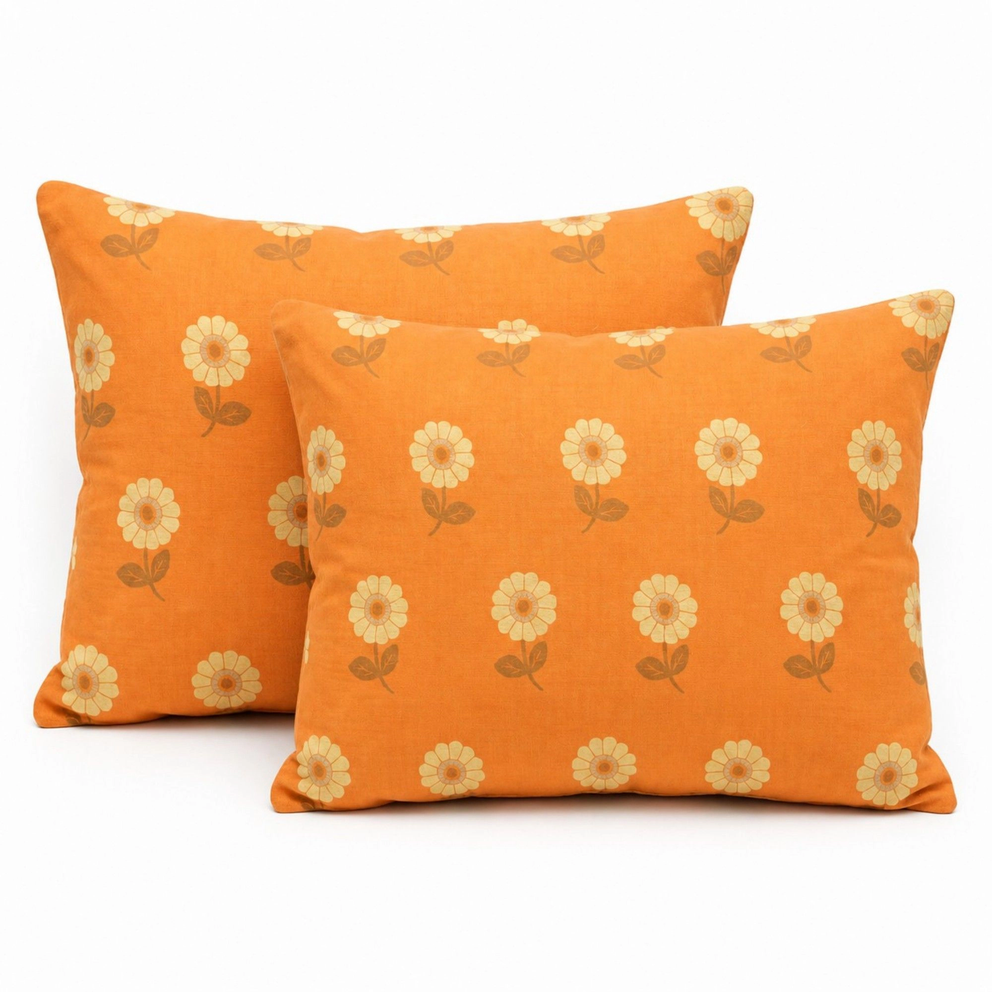 Alilang Unisex 2-Piece Cotton Pillowcases with Vibrant Flower Print Design for Bedroom, Soft and Cozy Bedding Set 20x26i