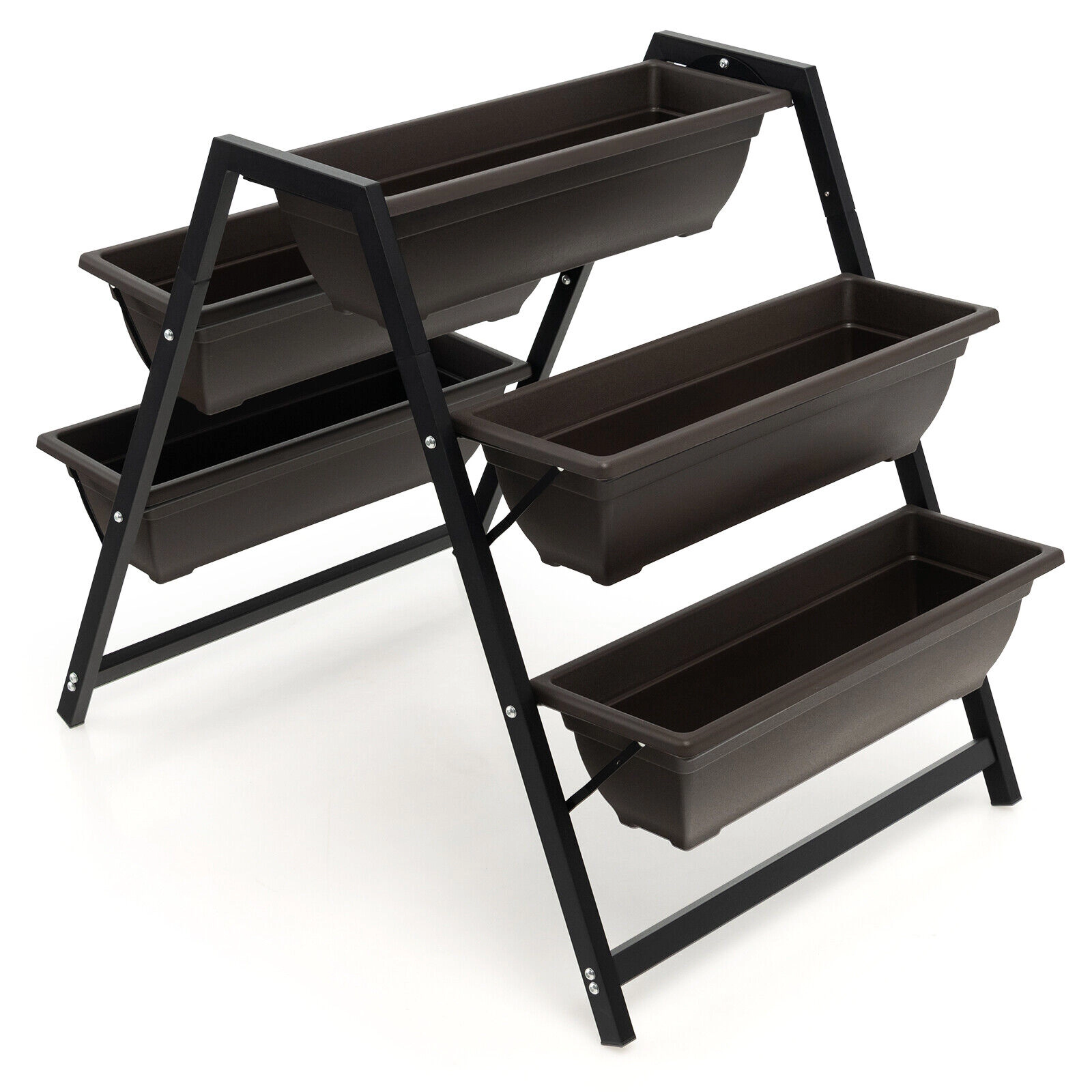 SlickBlue Outdoor Vertical Garden Planter with Metal Frame and Drainage