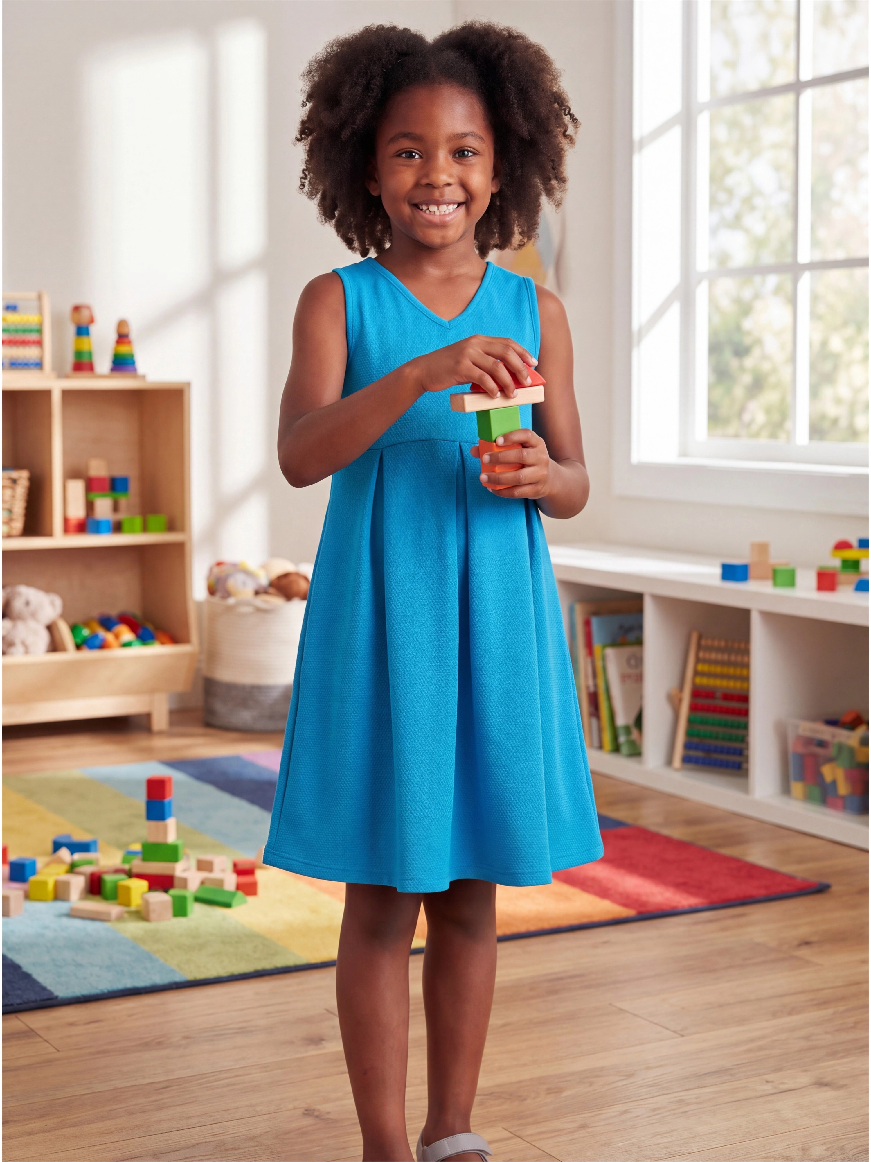 24sevenKid Essential Girls Sleeveless Pleated Party Dress