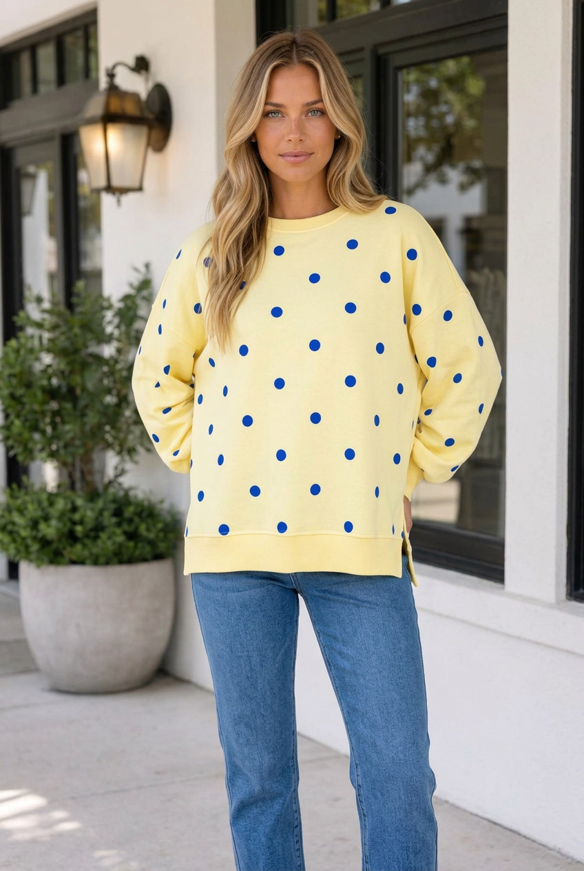 Threaded Pear Mila Hem Pullover Top Long Sleeve