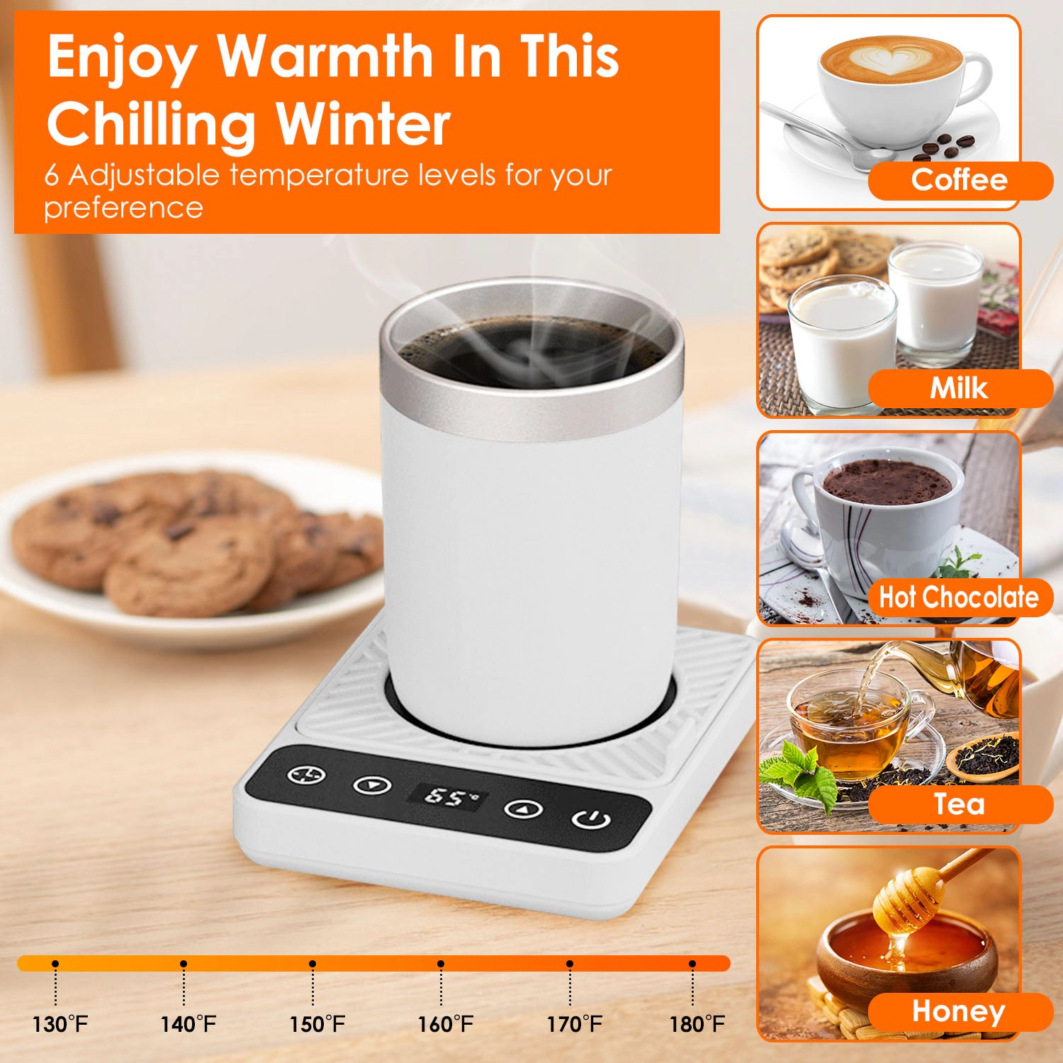 GBruno Electric Desktop Mug Warmer With Timer