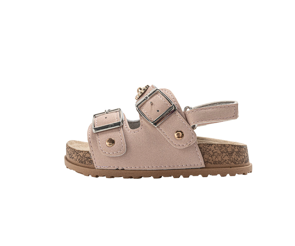 bebe Toddler Girl's Double Buckle Sandals with Back Strap