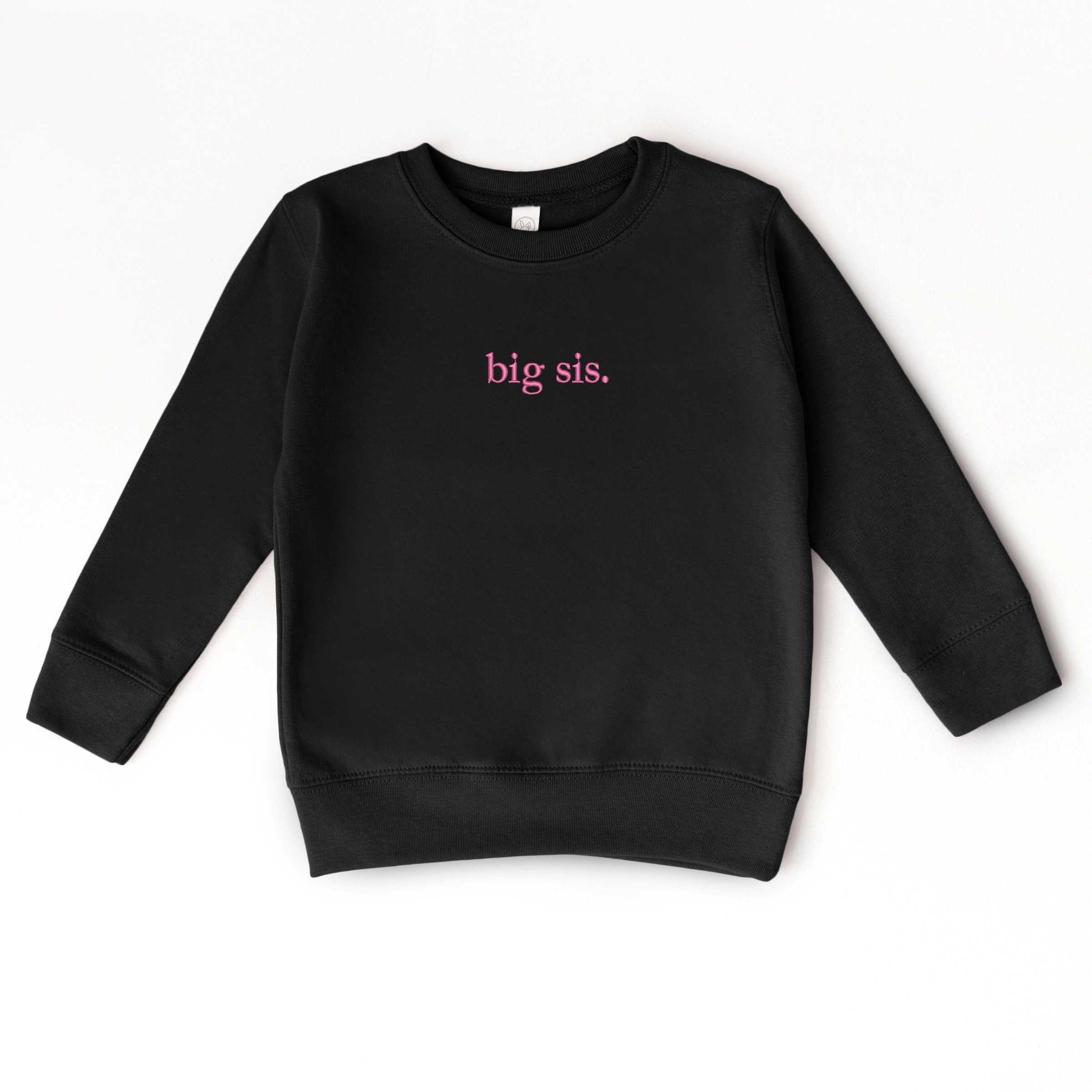 The Juniper Shop - Embroidered Big Sis Typewriter Toddler Graphic Sweatshirt