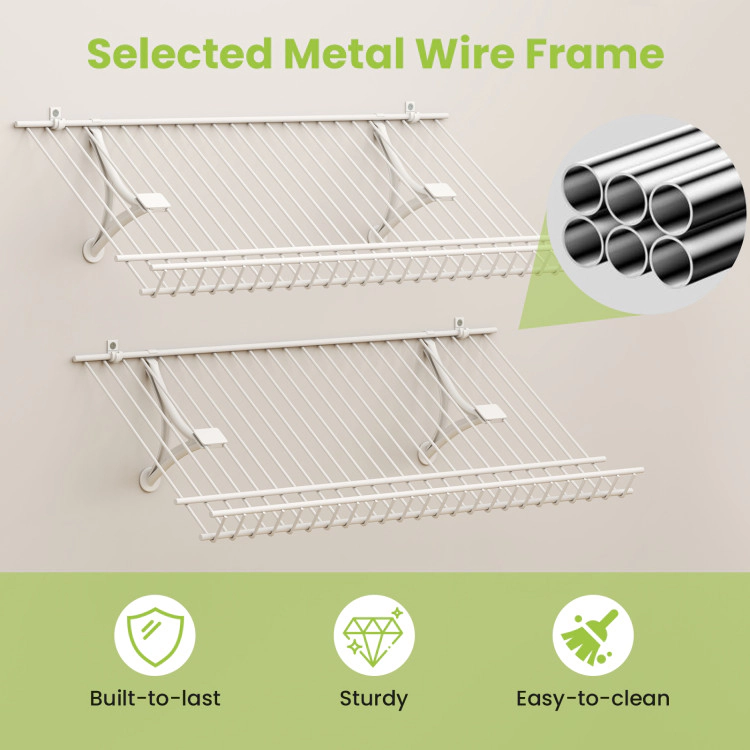 Hivvago Metal Wire Shoe Storage Shelves Sets For Wall Mounted Closet