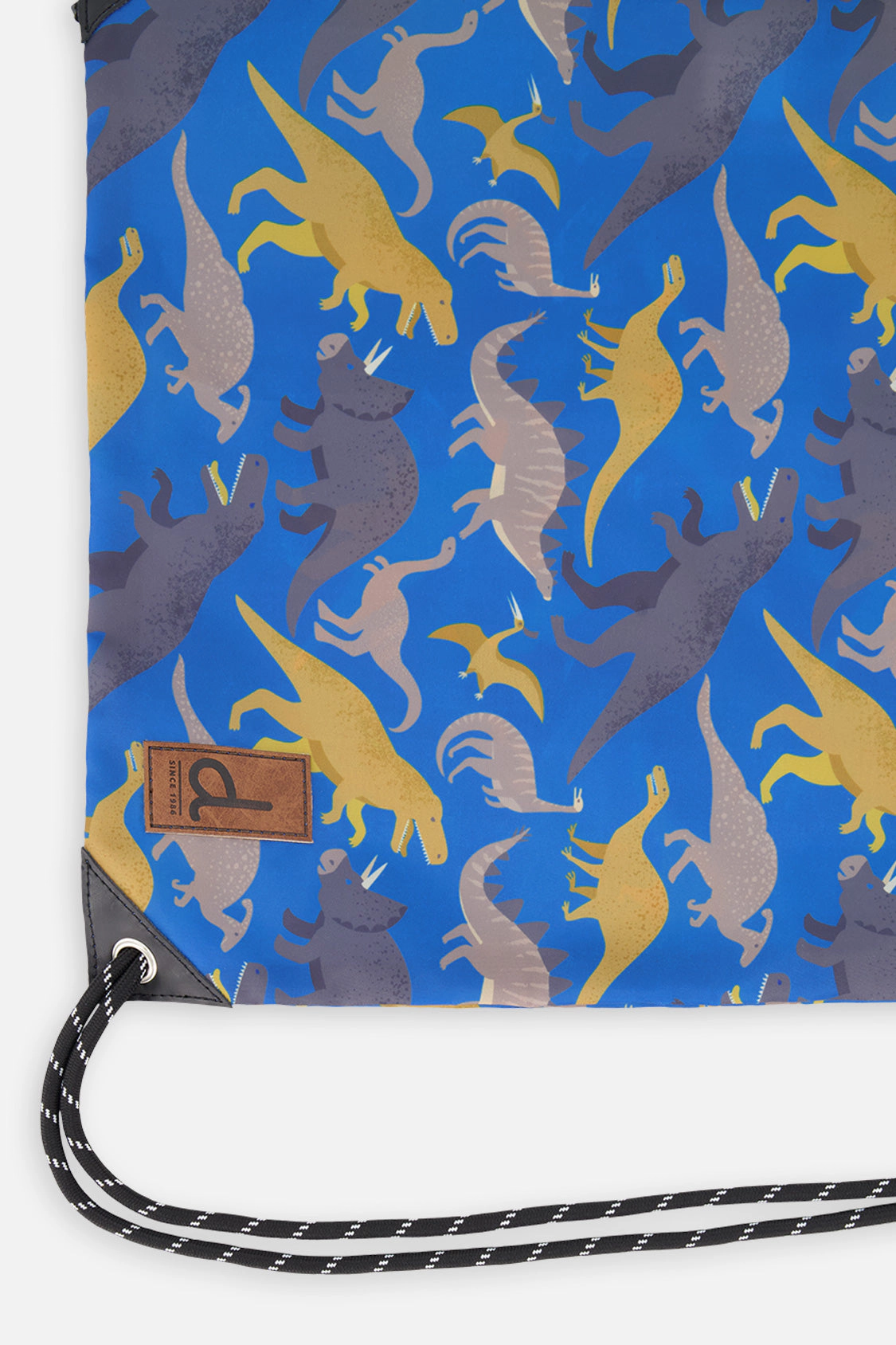 Deux par Deux Boys Lightweight Dinosaur Print Drawstring Bag