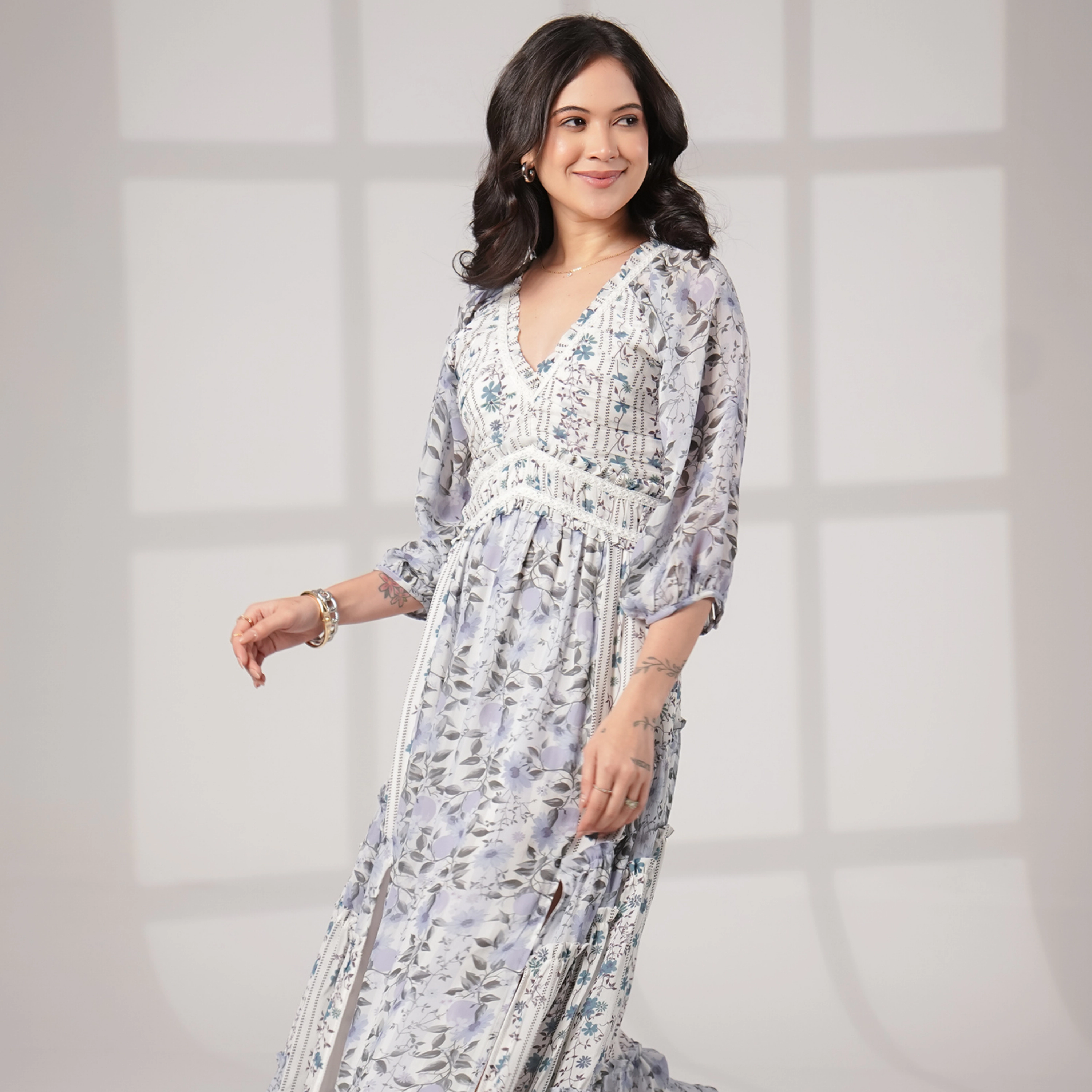 Rose & Nancy Women's Farrah Mix Print Maxi Dress