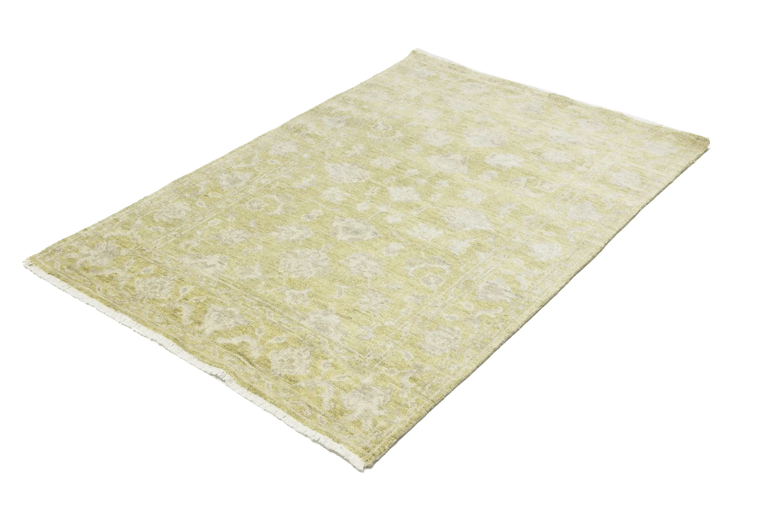 Magic Rugs Muted Golden Yellow Floral 3X5 Transitional Oriental Rug