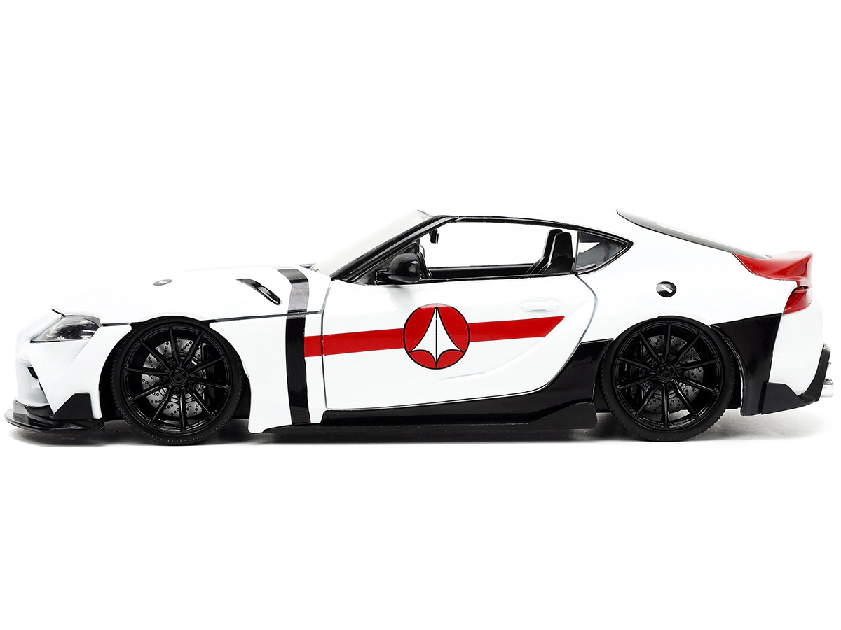Jada 2020 Toyota Supra White and Rick Hunter Diecast Figurine "Robotech" "Hollywood Rides" Series 1/24 Diecast