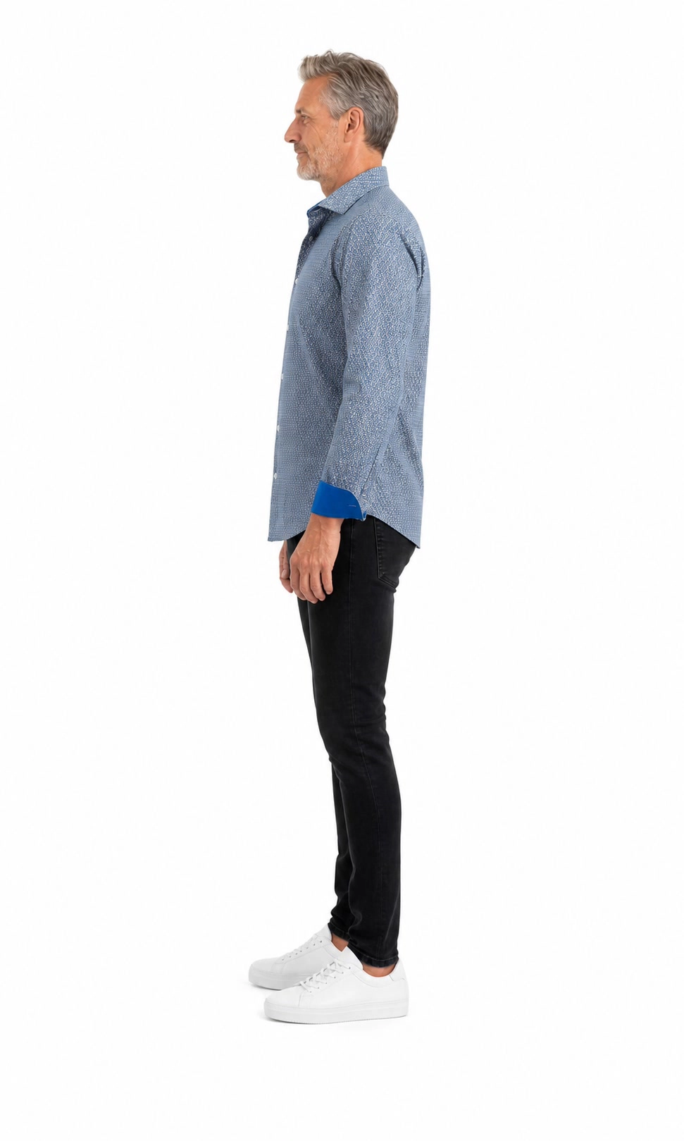 Elie Balleh Slim Fit Mens Geometric Print Shirt