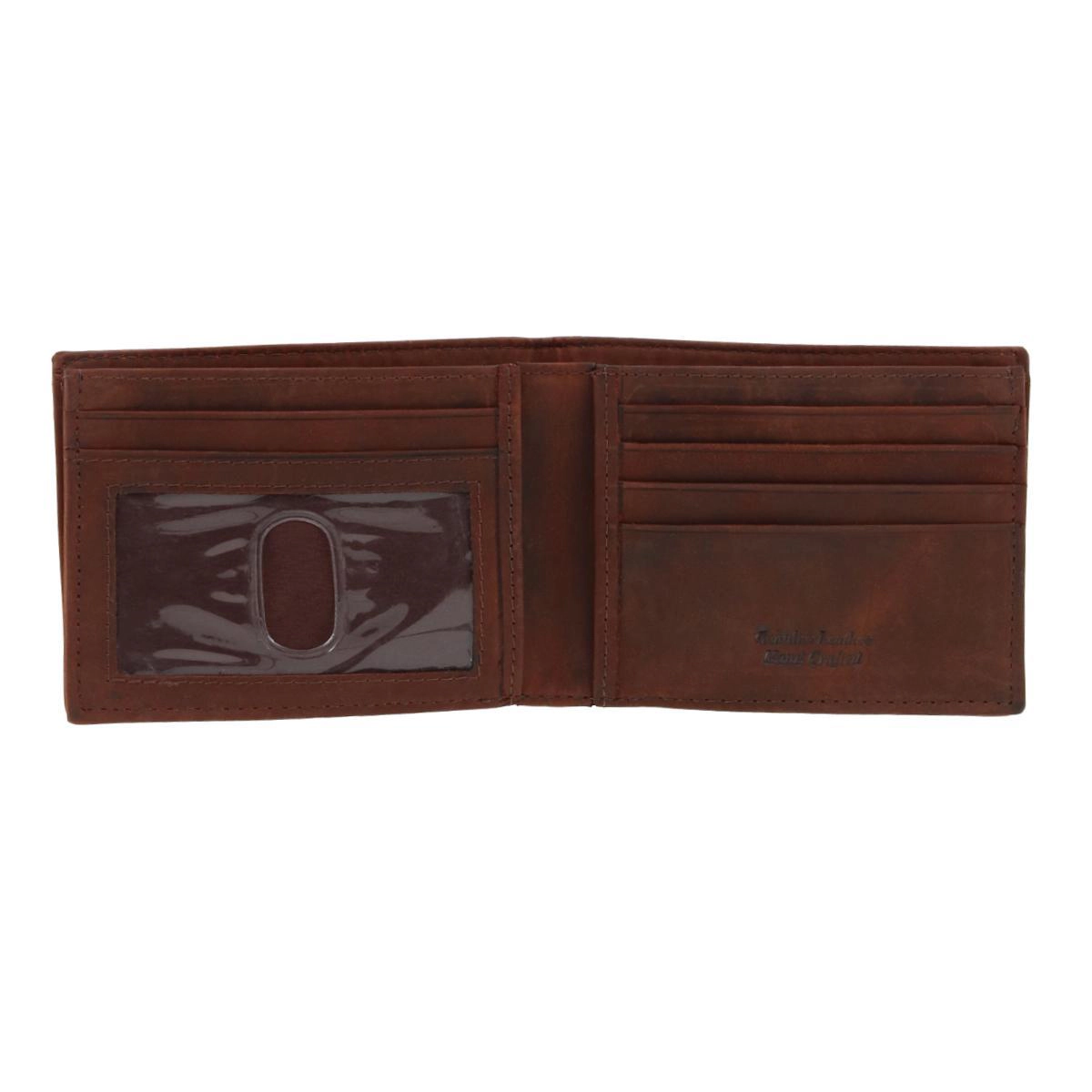 CTM Men's Leather Expandable Bill Slot Bifold Wallet