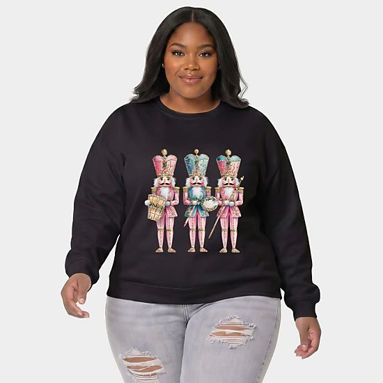 Simply Sage Market - Women's Plus Sweatshirt - Nutcracker Pink