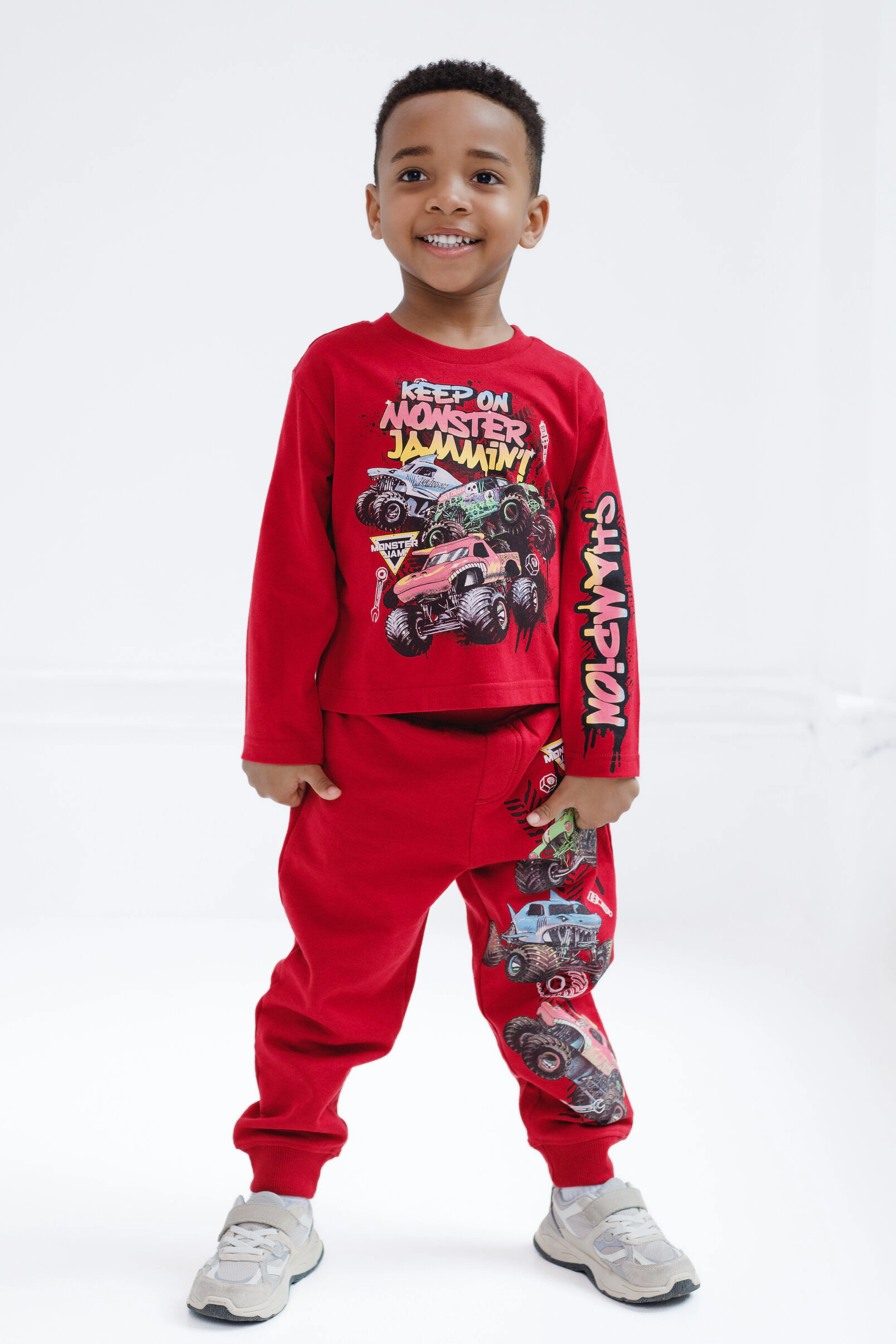 Monster Jam Boys' 2-Piece Tee and Pants Set