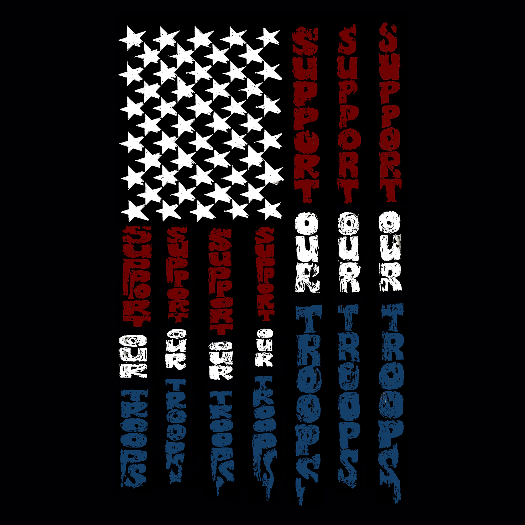 LA Pop Art Men's Word T-Shirt - Support Our Troops