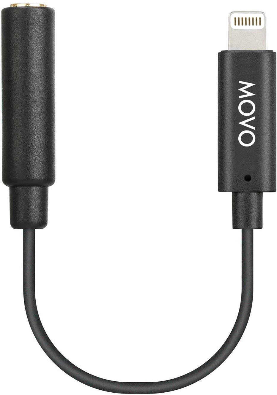 Movo IMA-1 Female 3.5mm TRRS Microphone Adapter Cable to Lightning Connector Dongle Compatible with Apple iPhone, iPad