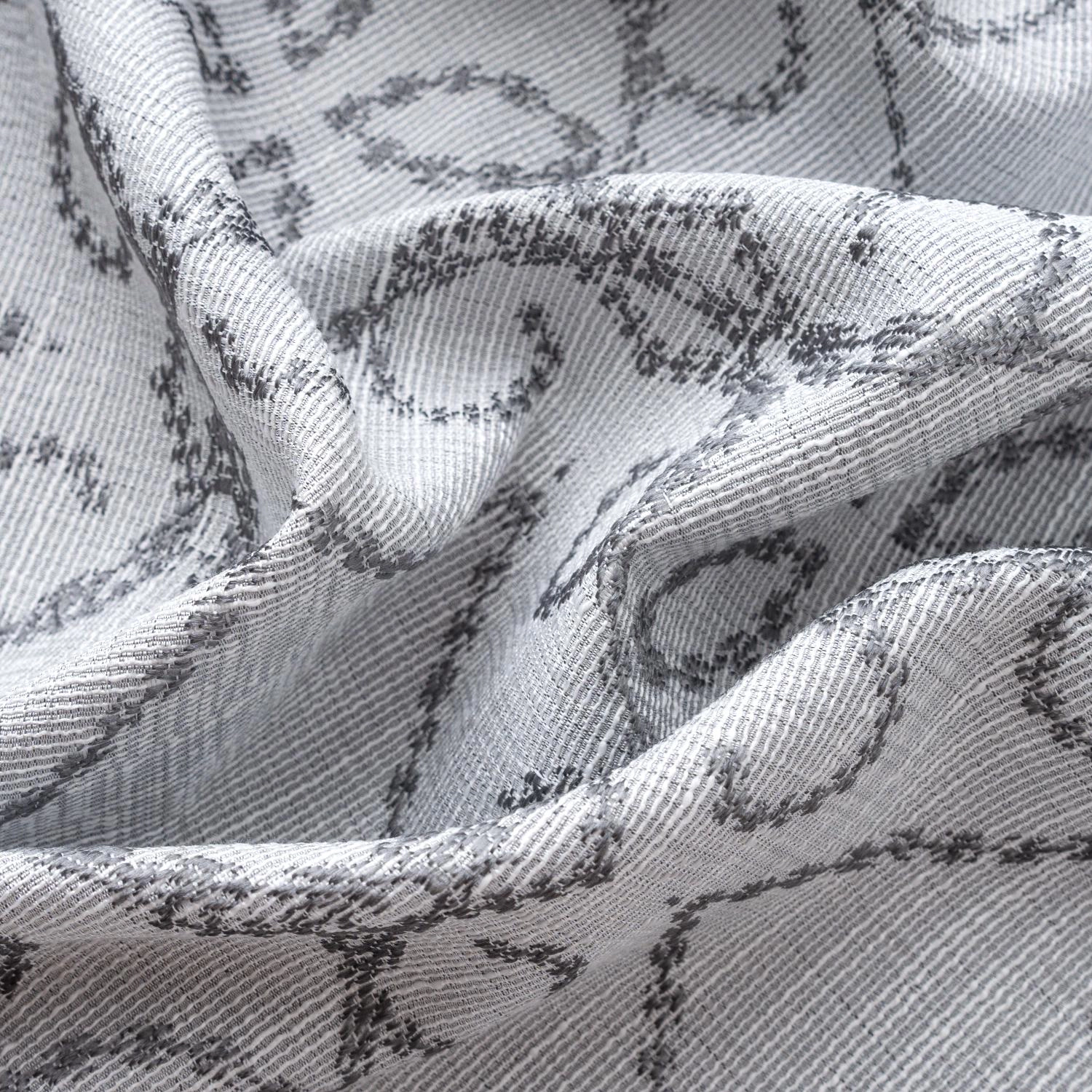 RT Designer Collection Woodbridge Jacquard Grommet Luxurious Modern Design Curtain Panel 54" x 84" Silver