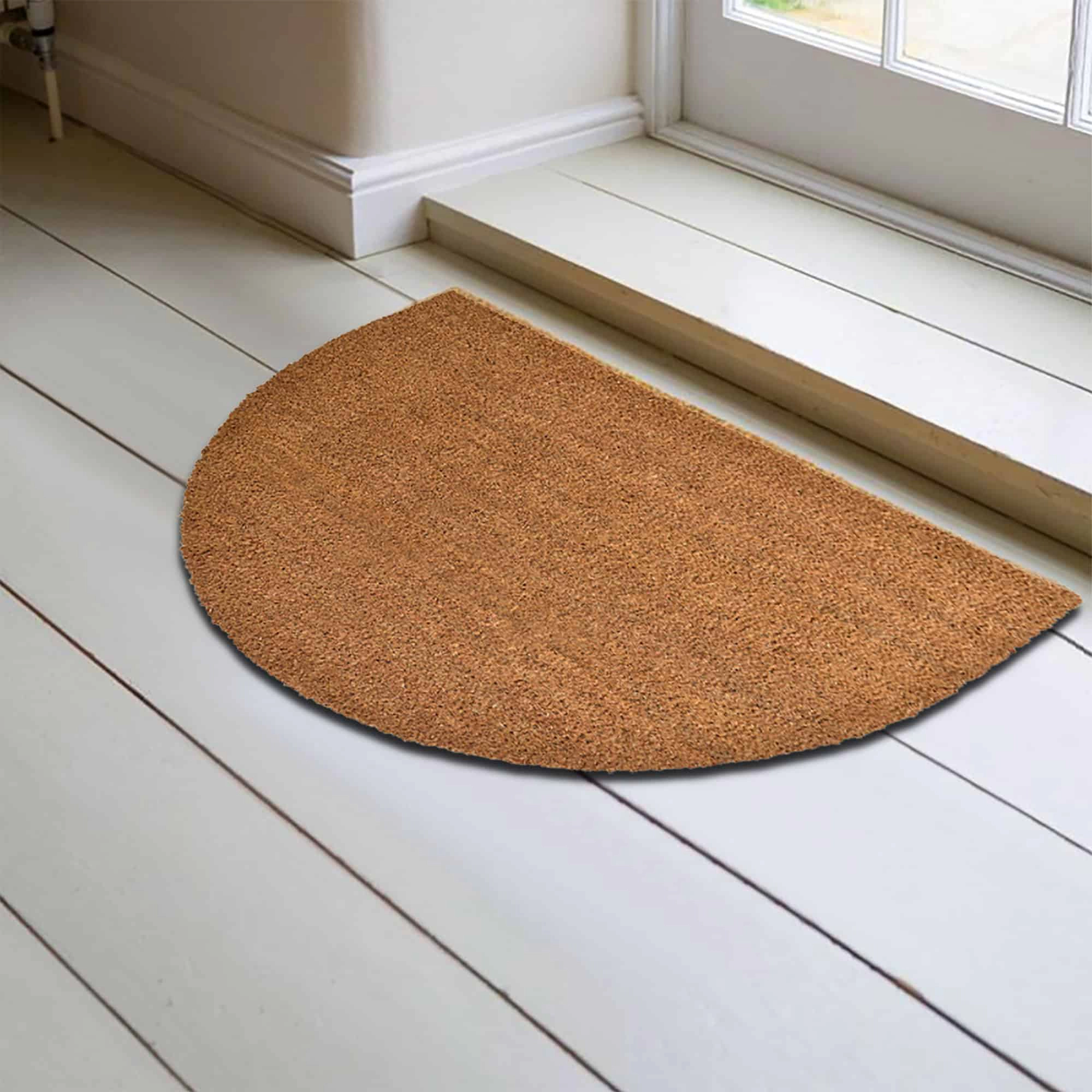 Evideco French Home Goods Natural Lea Braided Coir Doormat 30 x 18 Inches