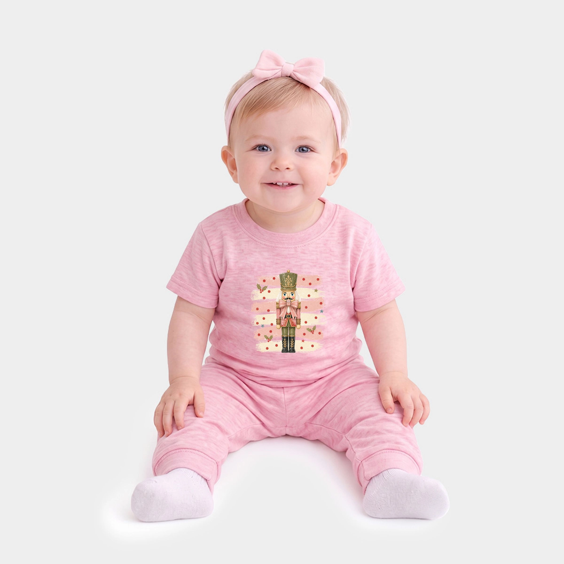 The Juniper Shop - Infant Jogger Pant Crew Set Nutcracker Stripes and Polka Dots