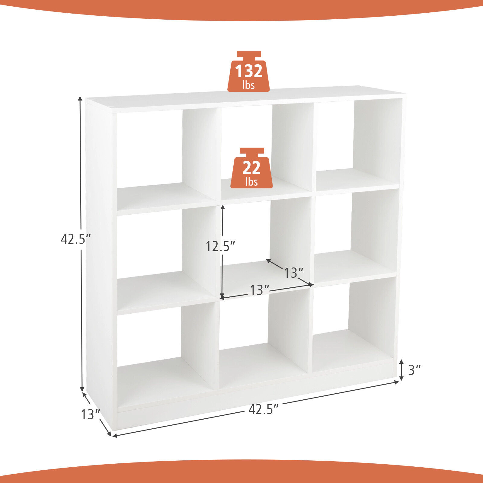 SlickBlue 9 Cube Kids Storage Organizer with 4 Tier Toy Shelf