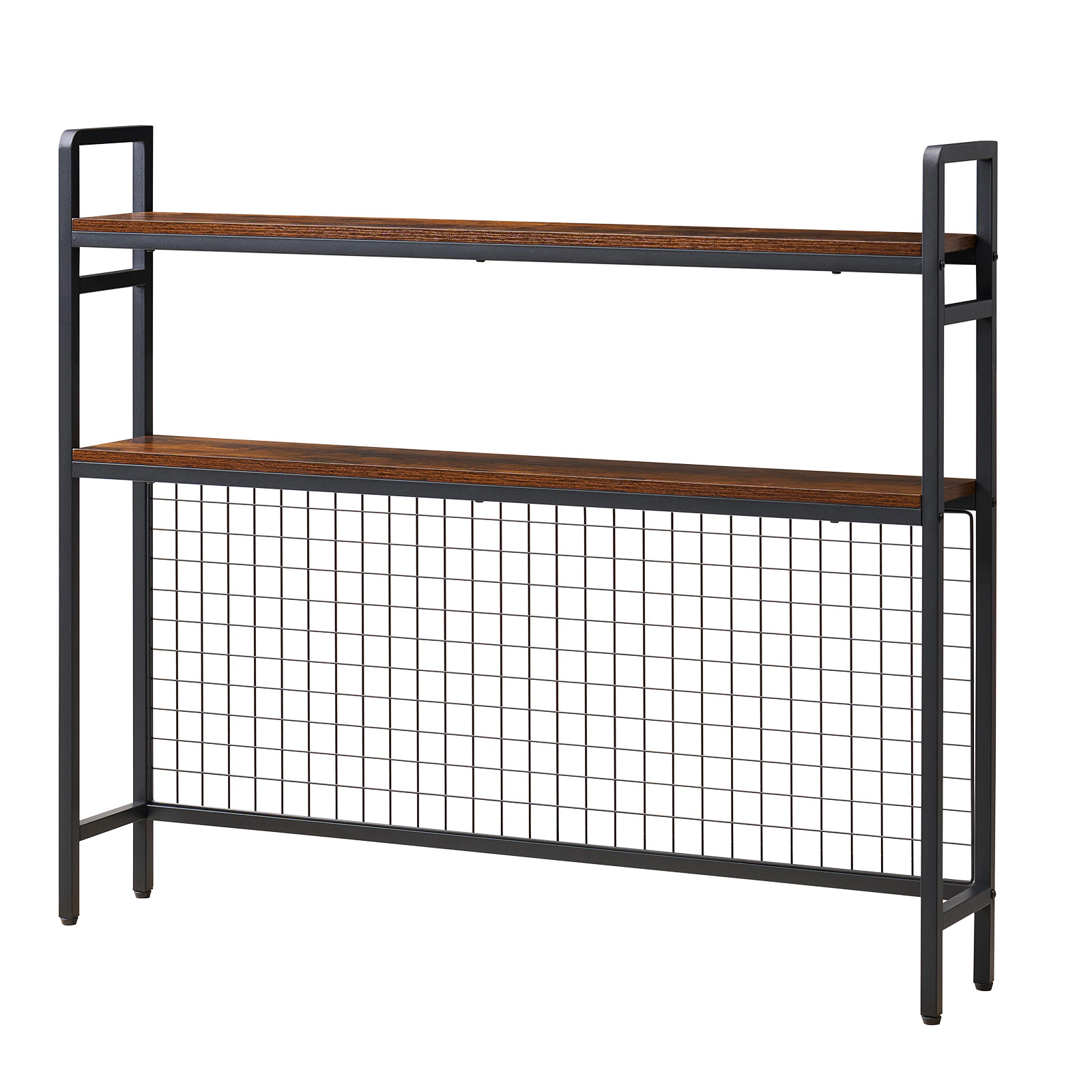 HONGGE Desktop Bookshelf Storage Hutch with for Desk Shelf Feet Pads Organizer Dorm Home