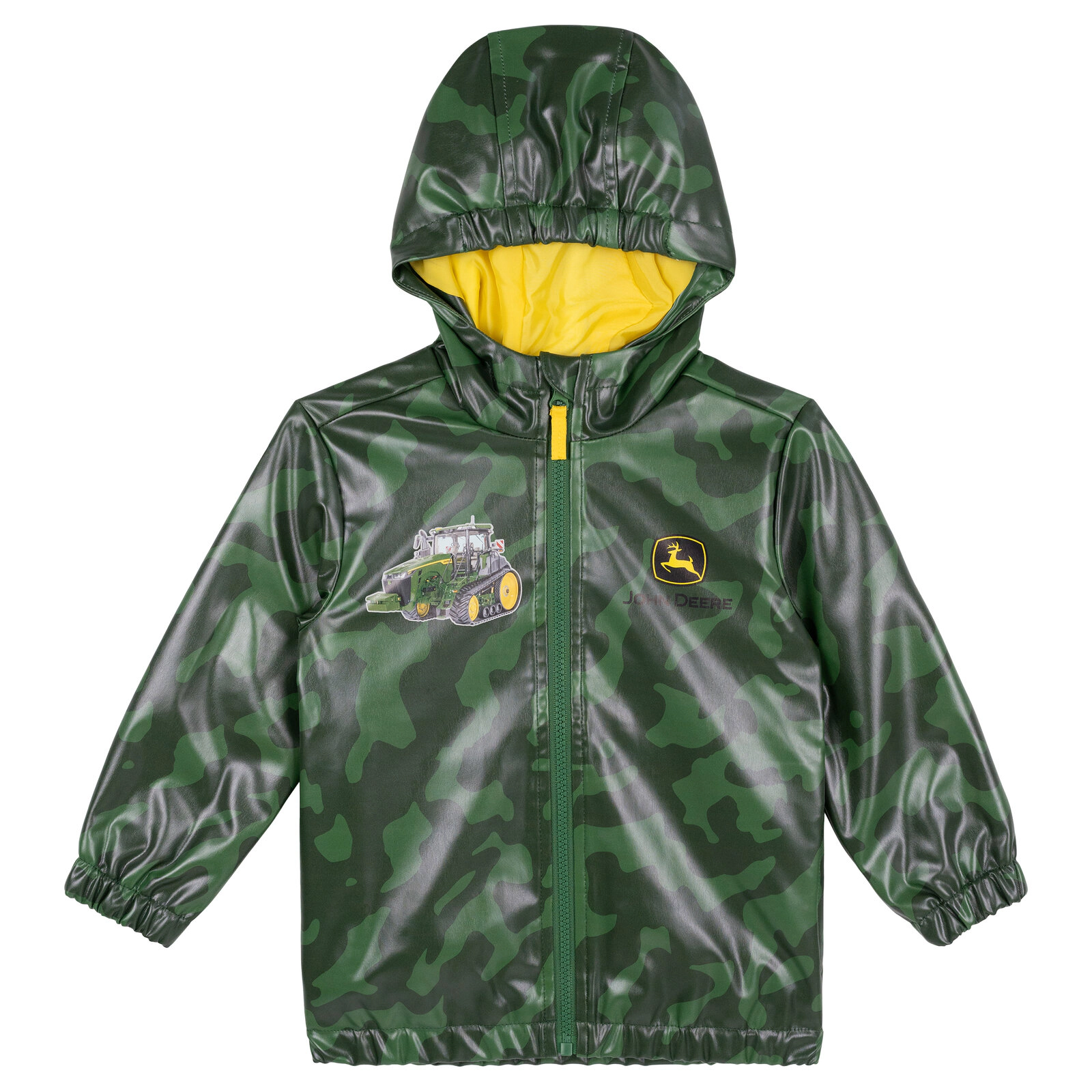 John Deere Boys' Hooded Zip-Up Rain Jacket