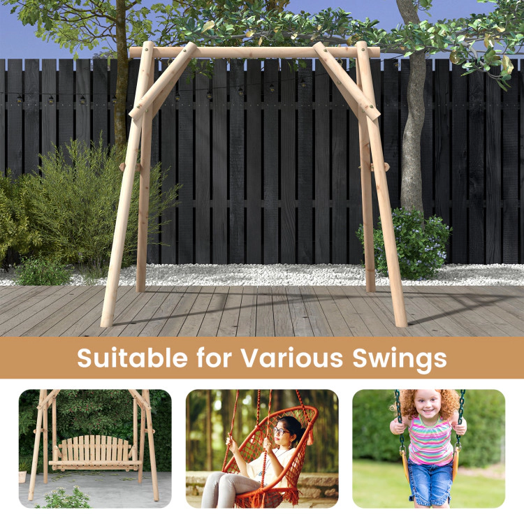Hivvago Heavy Duty Wooden Swing Frame With Reinforced Bars