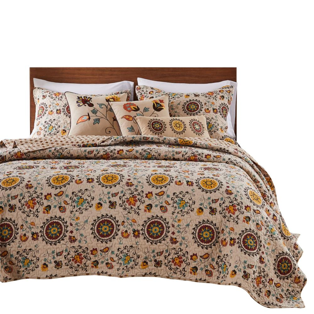 Greenland Home Fashion Andorra Quilt And Sham Bonus Set 5 Piece