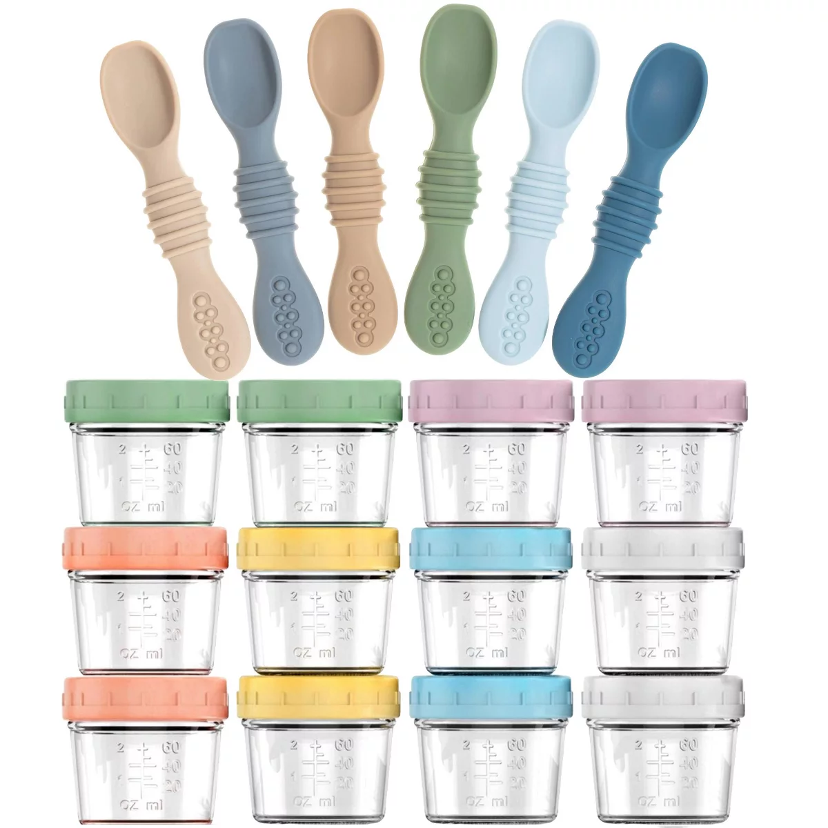 Sperric 12-Pack Glass Baby Food Storage Jars w/ Lids