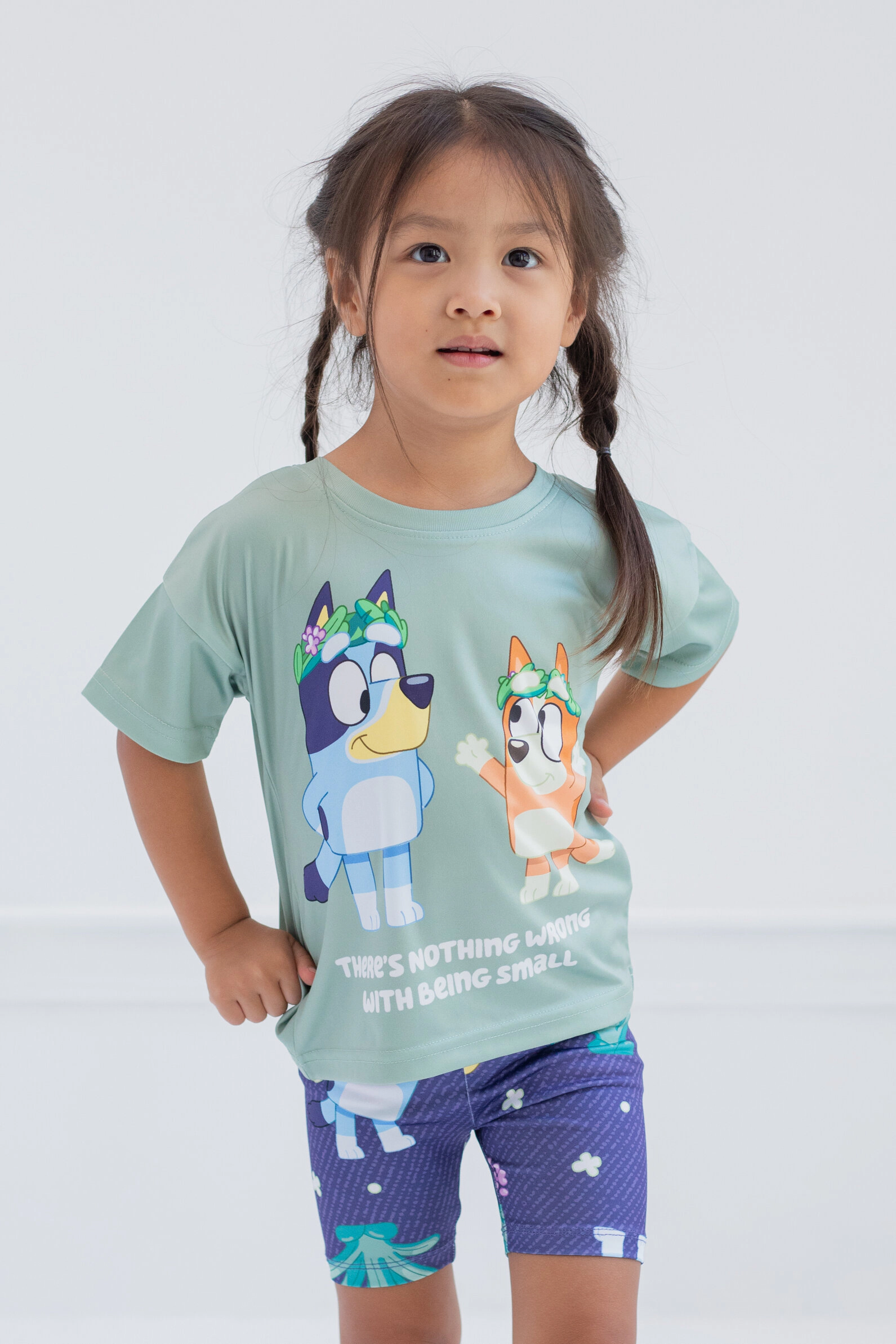 Bluey Girls' 2-Piece Tee and Bike Shorts Set
