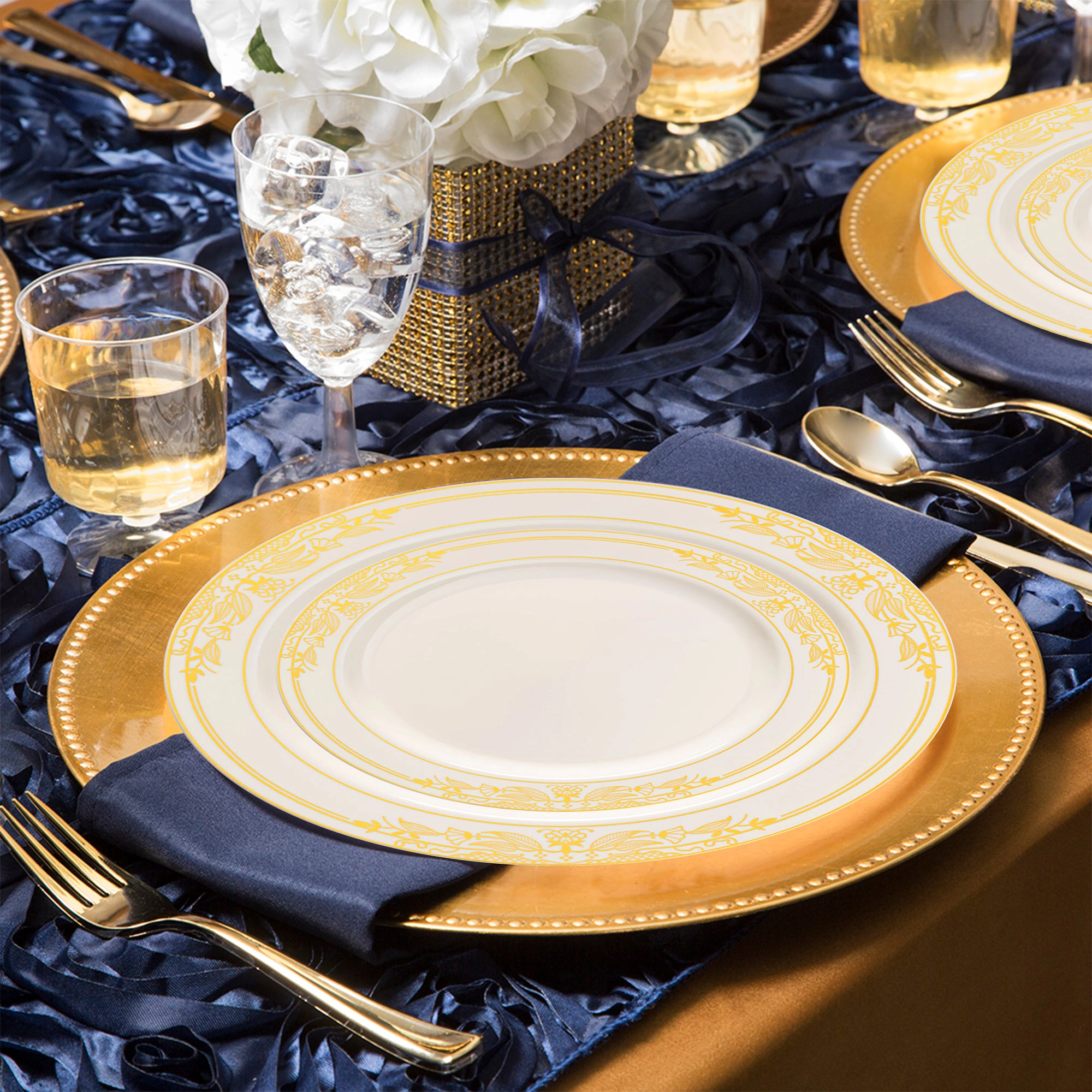 Smarty Had A Party Ivory with Gold Harmony Rim Plastic Wedding Value Set