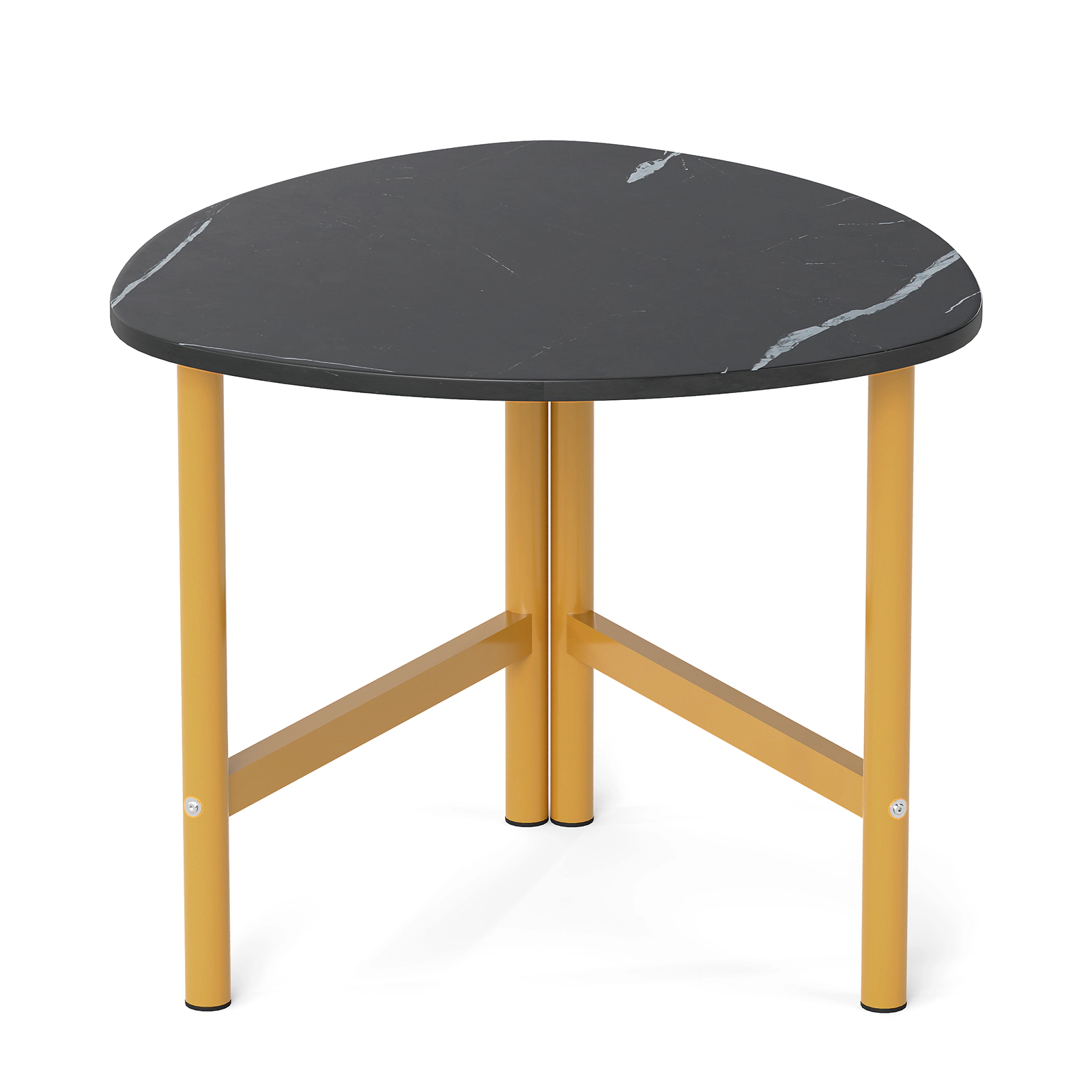 LJG Triangle Coffee Table Oval with Metal Legs Industrial Center