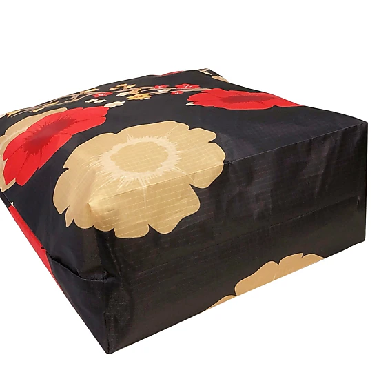 Wrapables Carryall Shopping Travel Tote Bag with Durable Ripstop Polyester, Midnight Floral