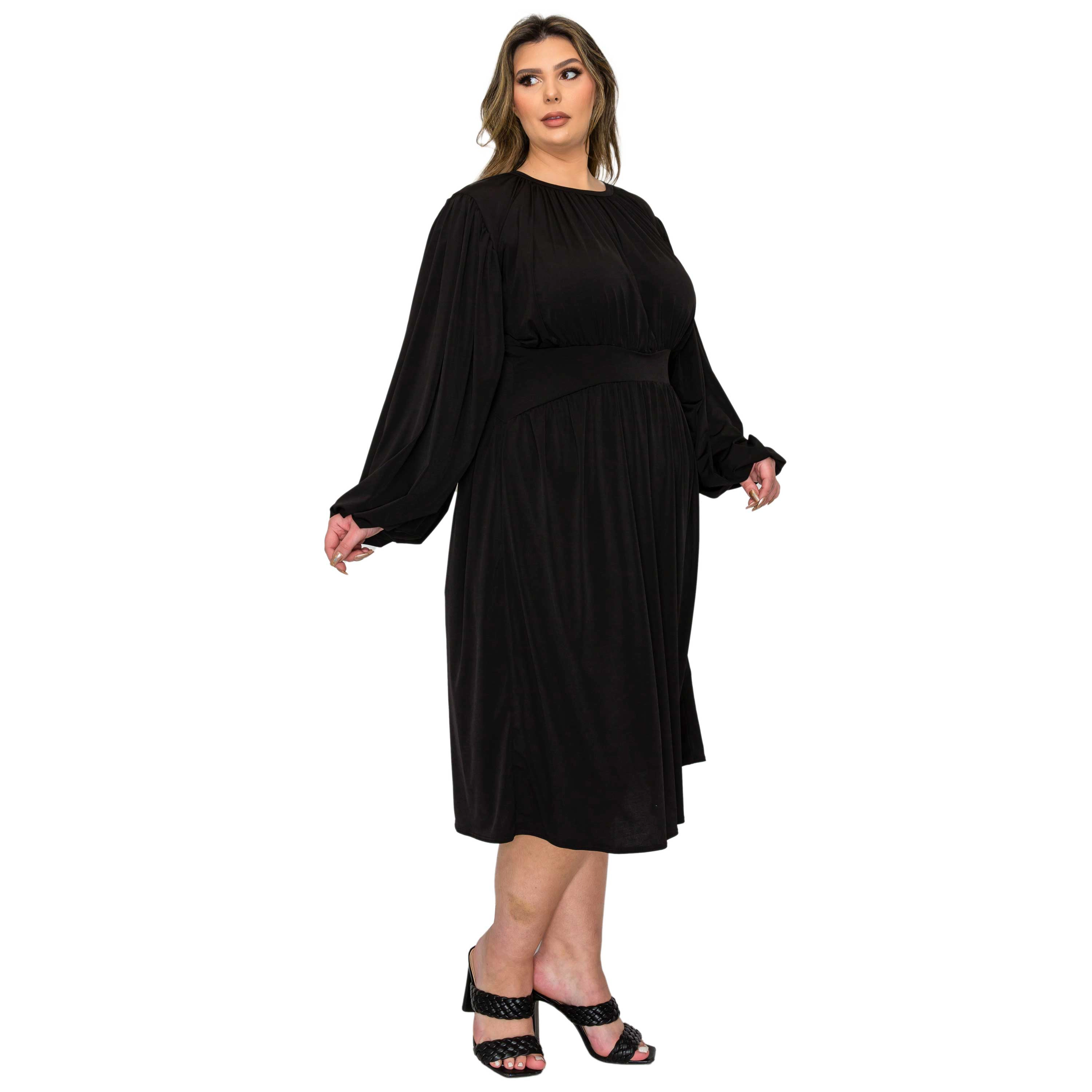 L I V D Women's Plus Audrey Ruched Midi Dress
