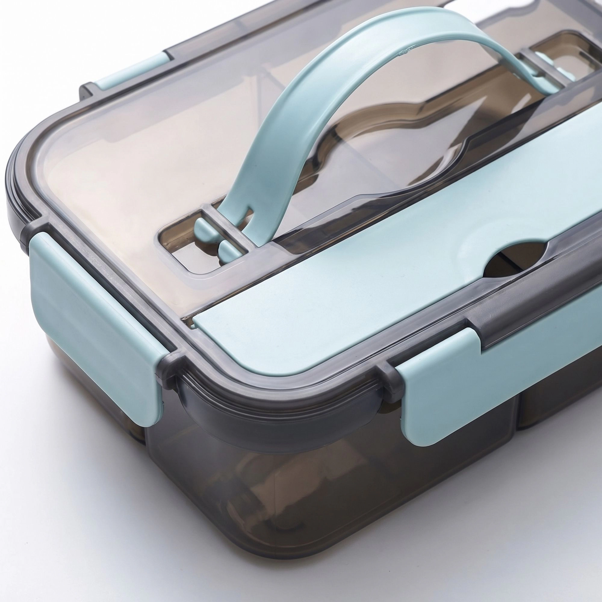 Alilang Unisex Bento Lunch Box Leakproof Food Container with Compartments Utensil Storage and Secure Lock Lid 9.4x6.9x2.