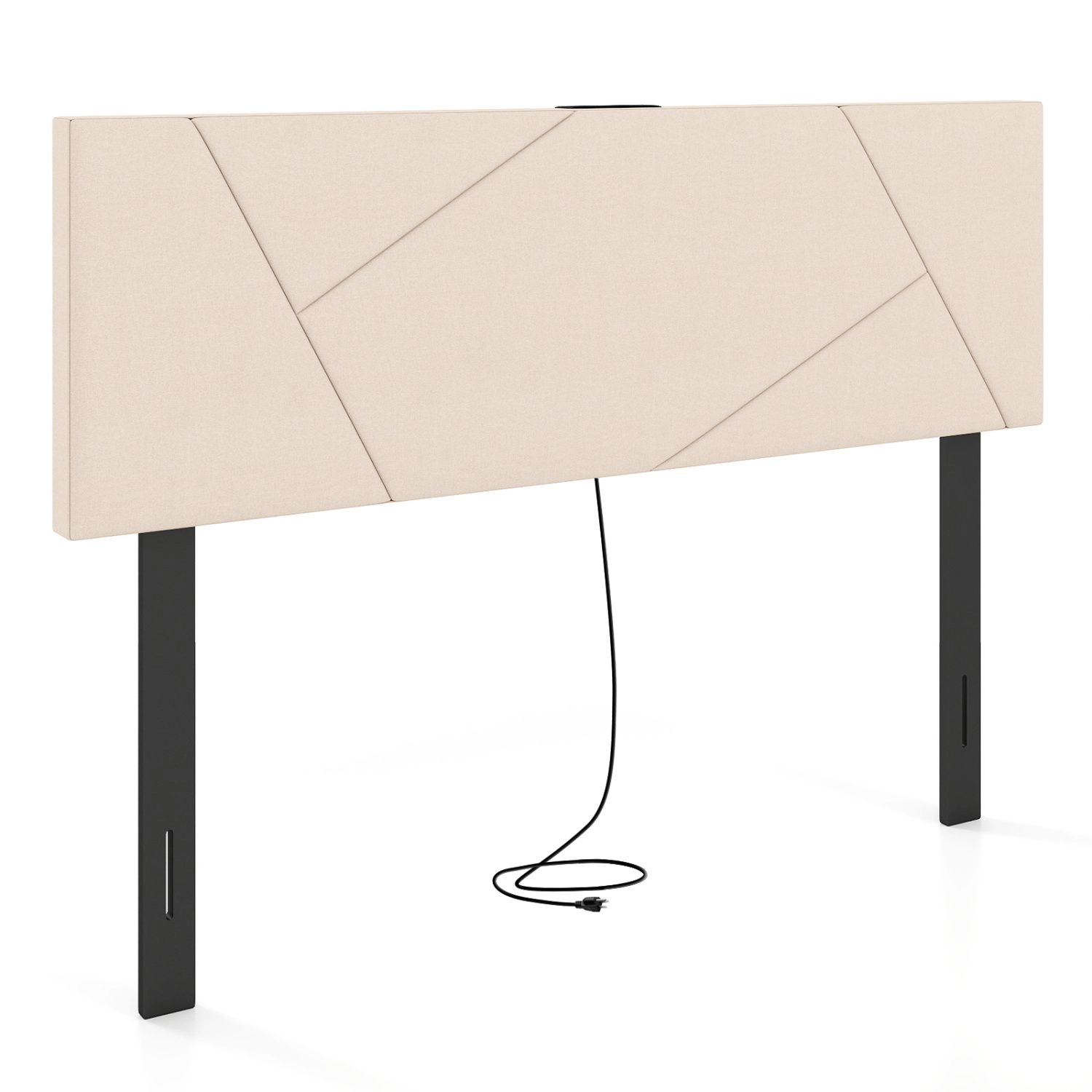 SlickBlue Upholstered Bed Headboard with USB, Type-C and Outlets