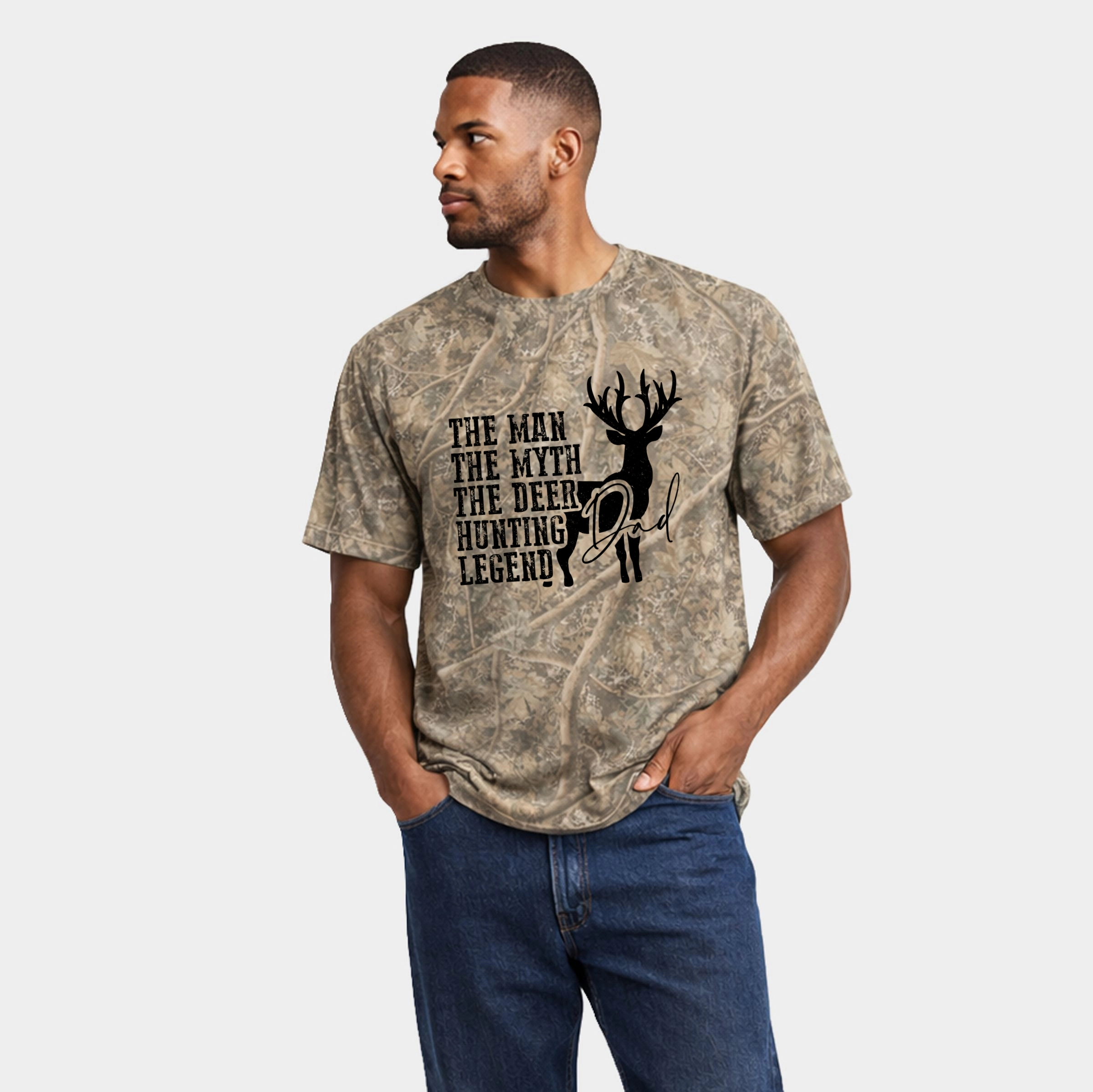 Simply Sage Market - Men's Heavyweight Camo Tee The Deer Hunting Legend