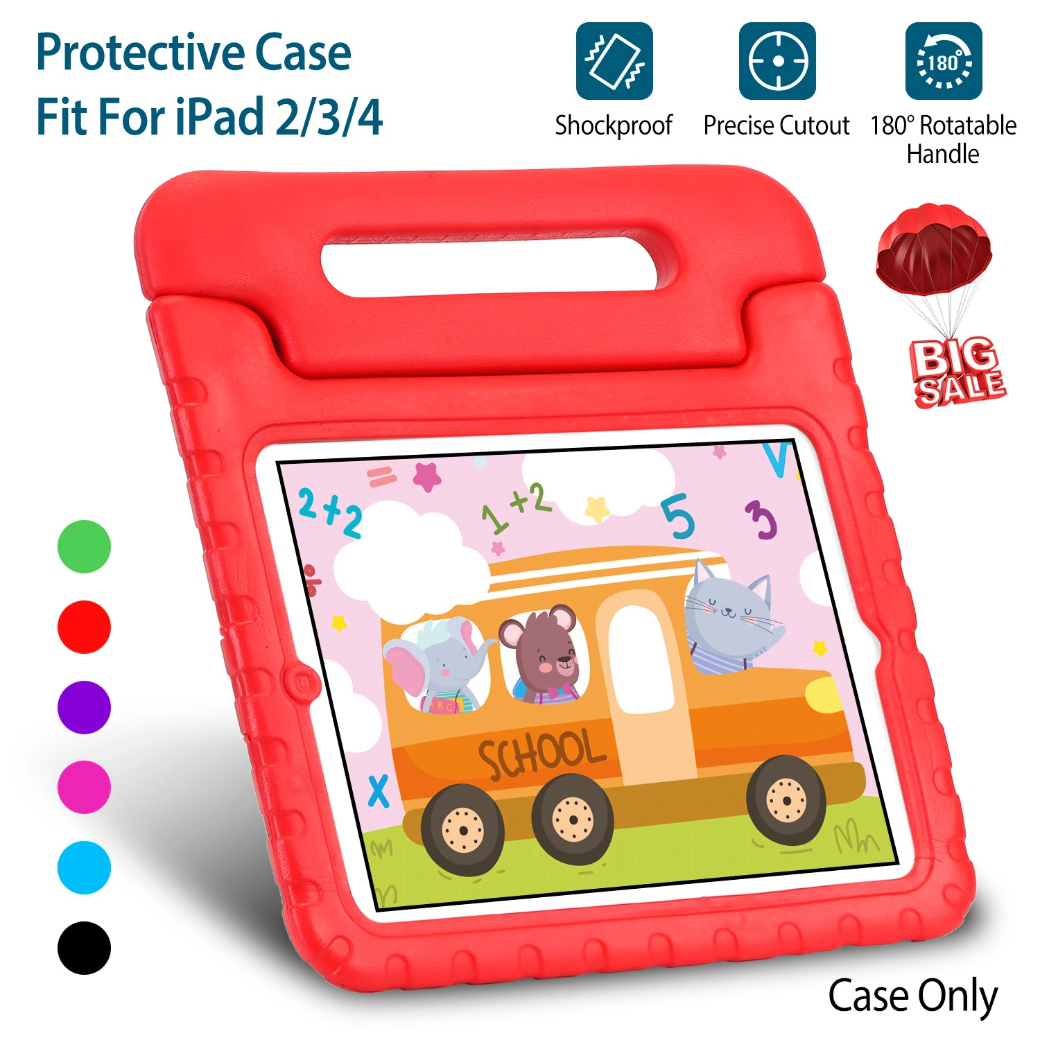 GBruno EVA Shockproof IPad 2/3/4 Case With Handle