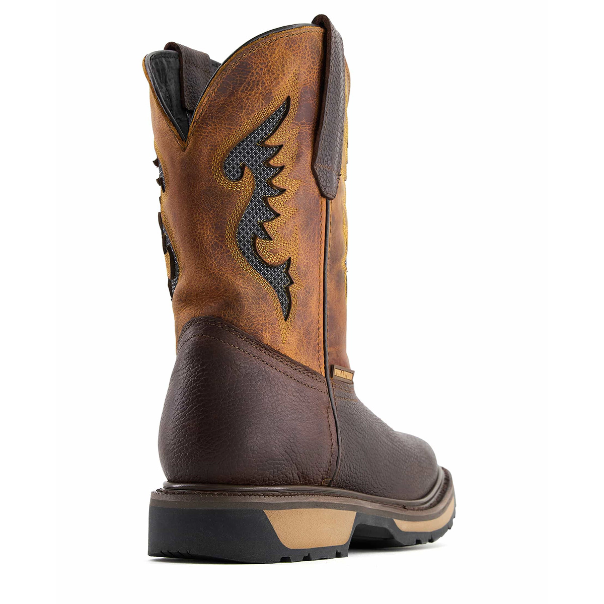 Forastero Mens Western Leather Boots -, Block Heel, Classic Rugged Style