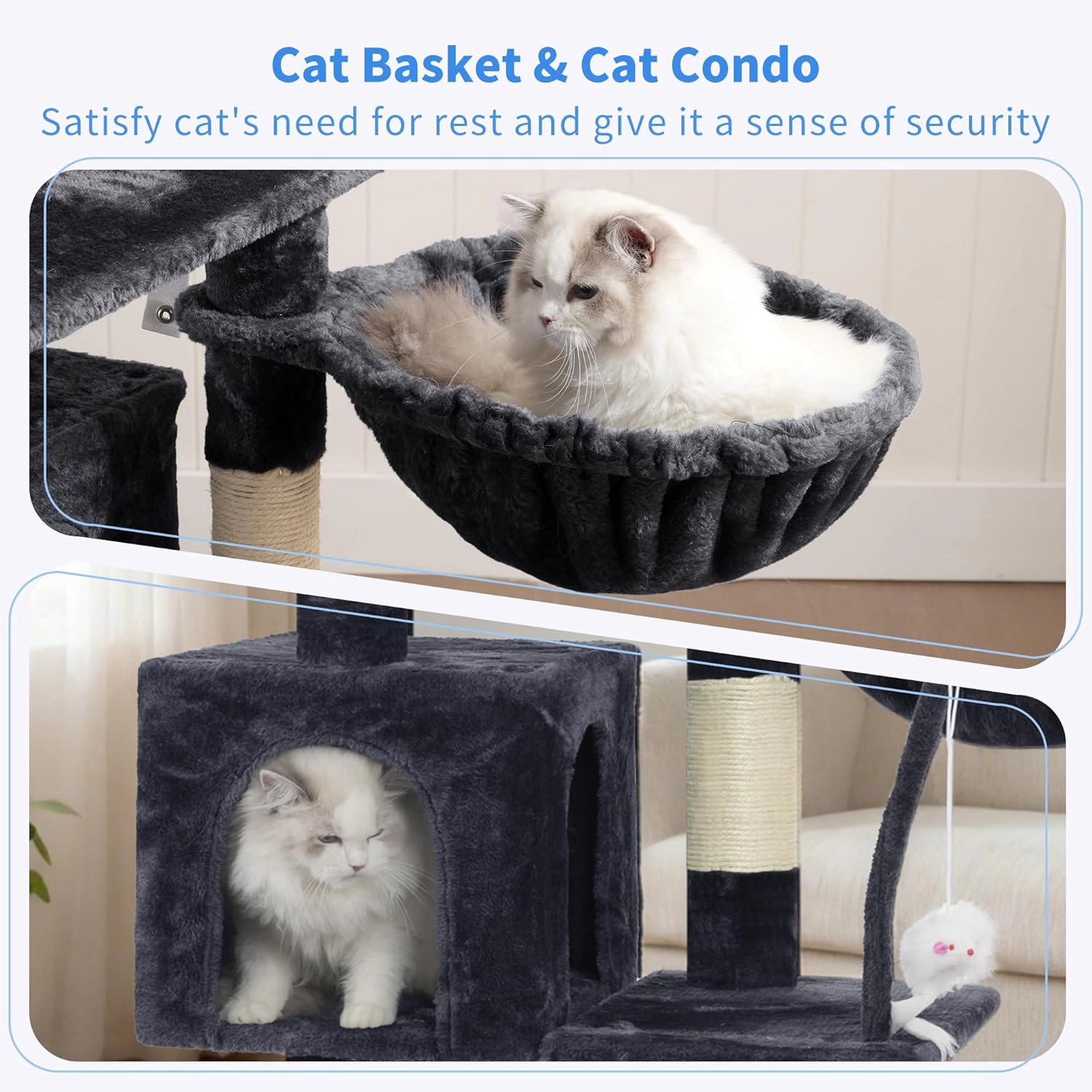 Heybly cat tree with durable sisal scratching posts