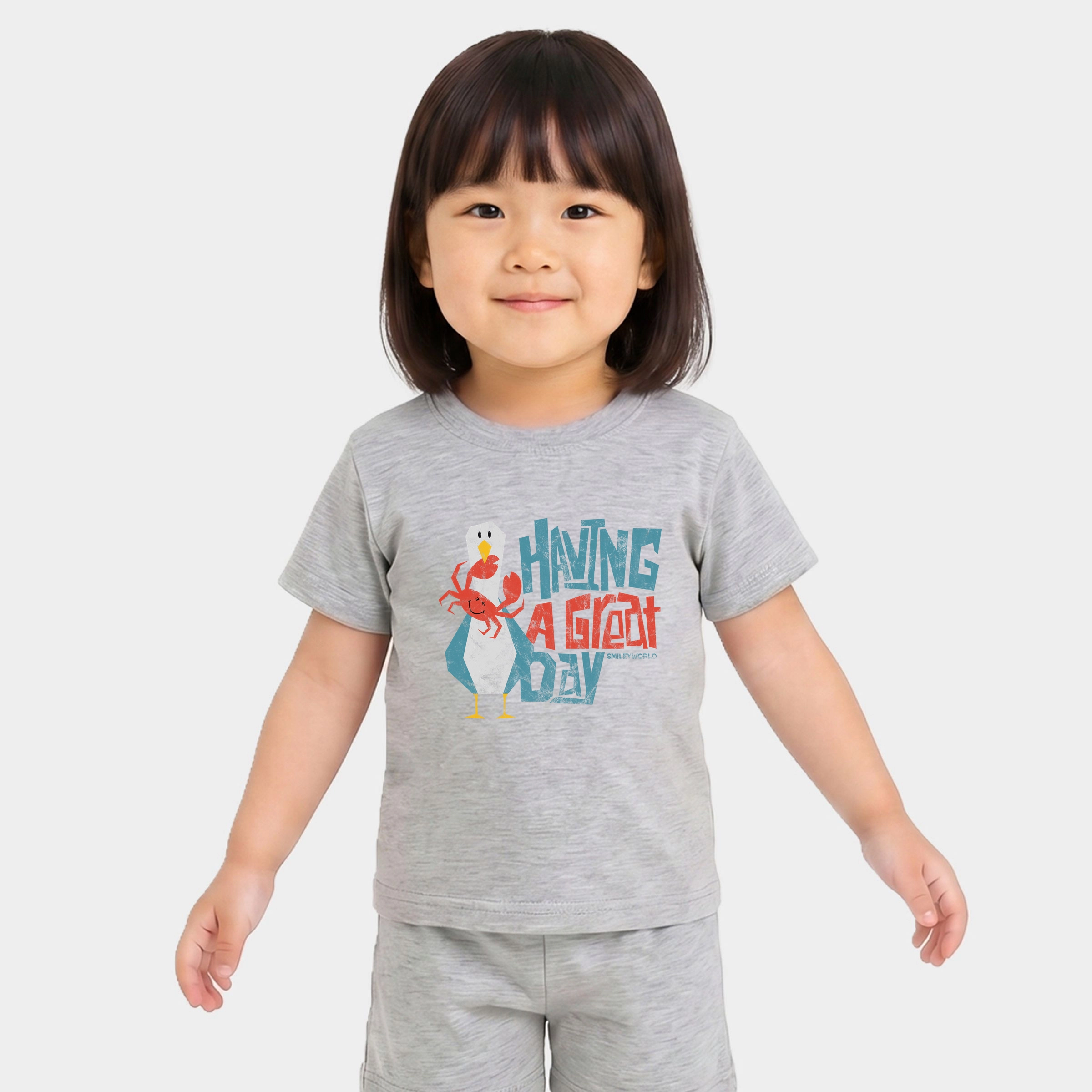The Juniper Shop - Toddler Crew Shorts Set SmileyWorld Having A Great Day