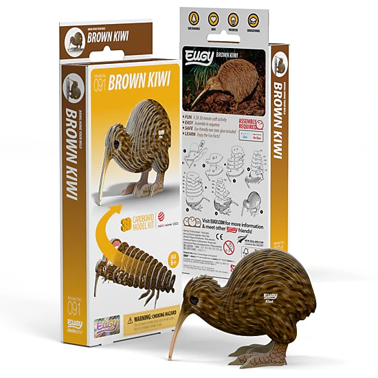 EUGY Brown Kiwi 3D Puzzle - contains 24 puzzle pieces